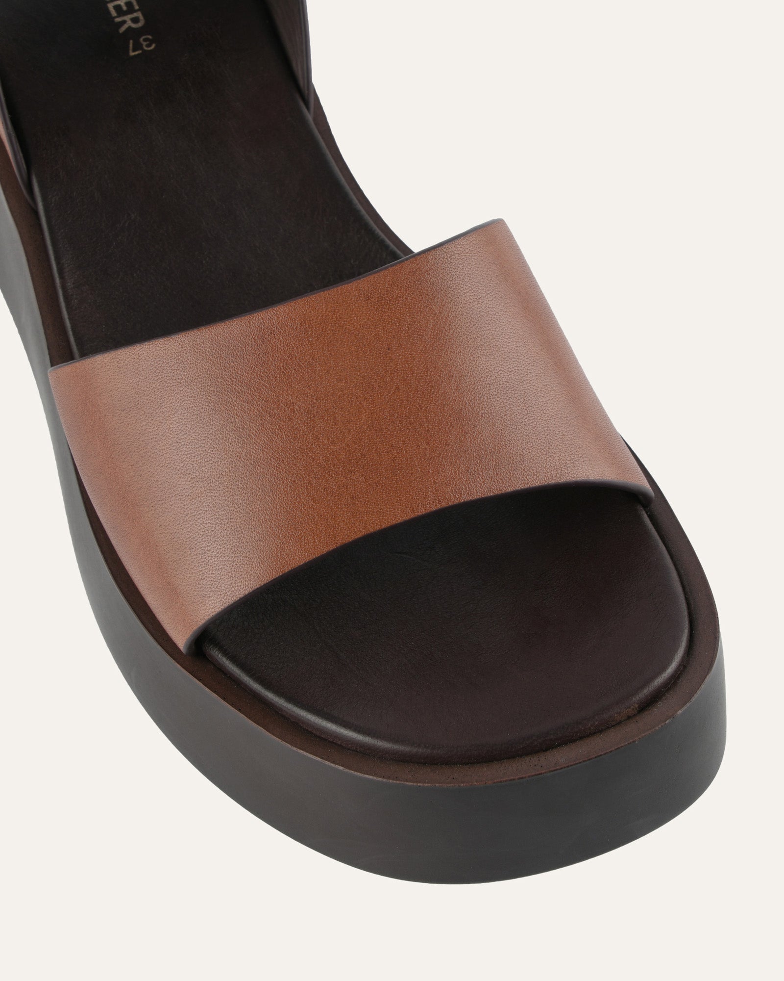CASSIE MID WEDGE SANDALS BRANDY LEATHER image