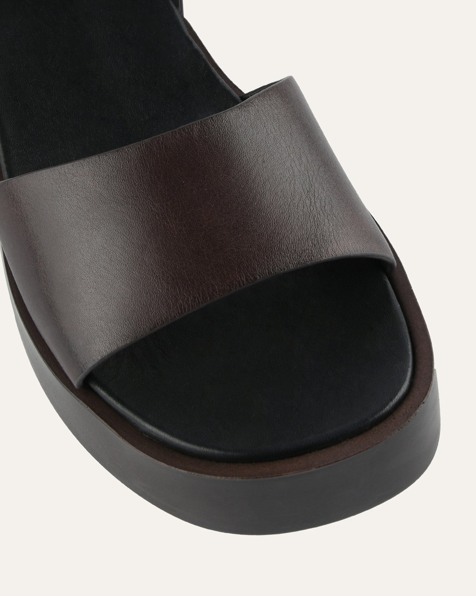 CASSIE MID WEDGE SANDALS CHESTNUT LEATHER image