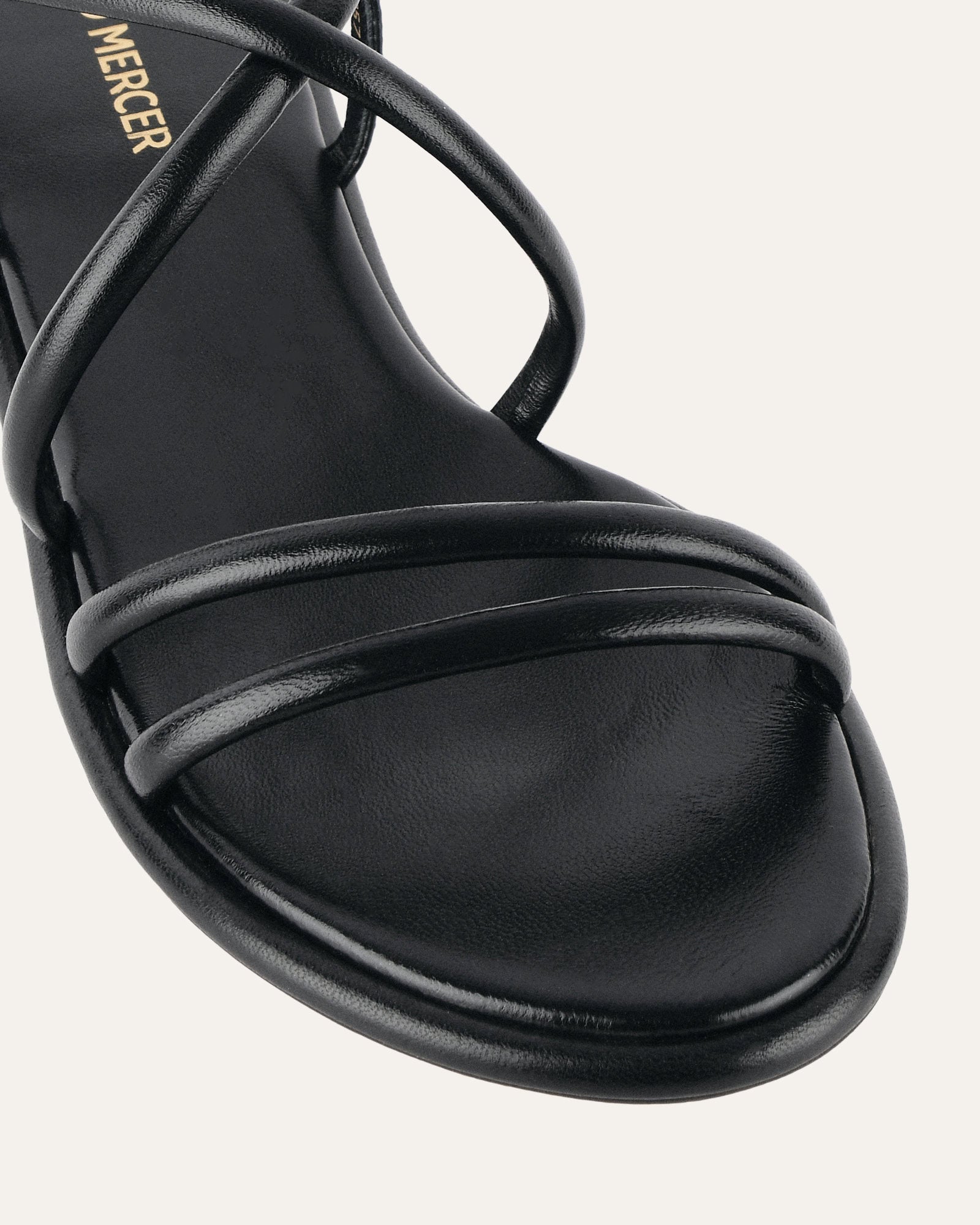 CATALINA FLAT SANDALS BLACK LEATHER image