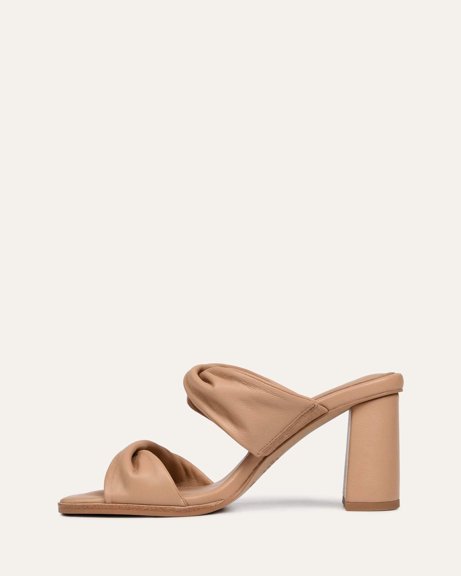 CAYLIE HIGH HEEL SANDALS BEIGE LEATHER image