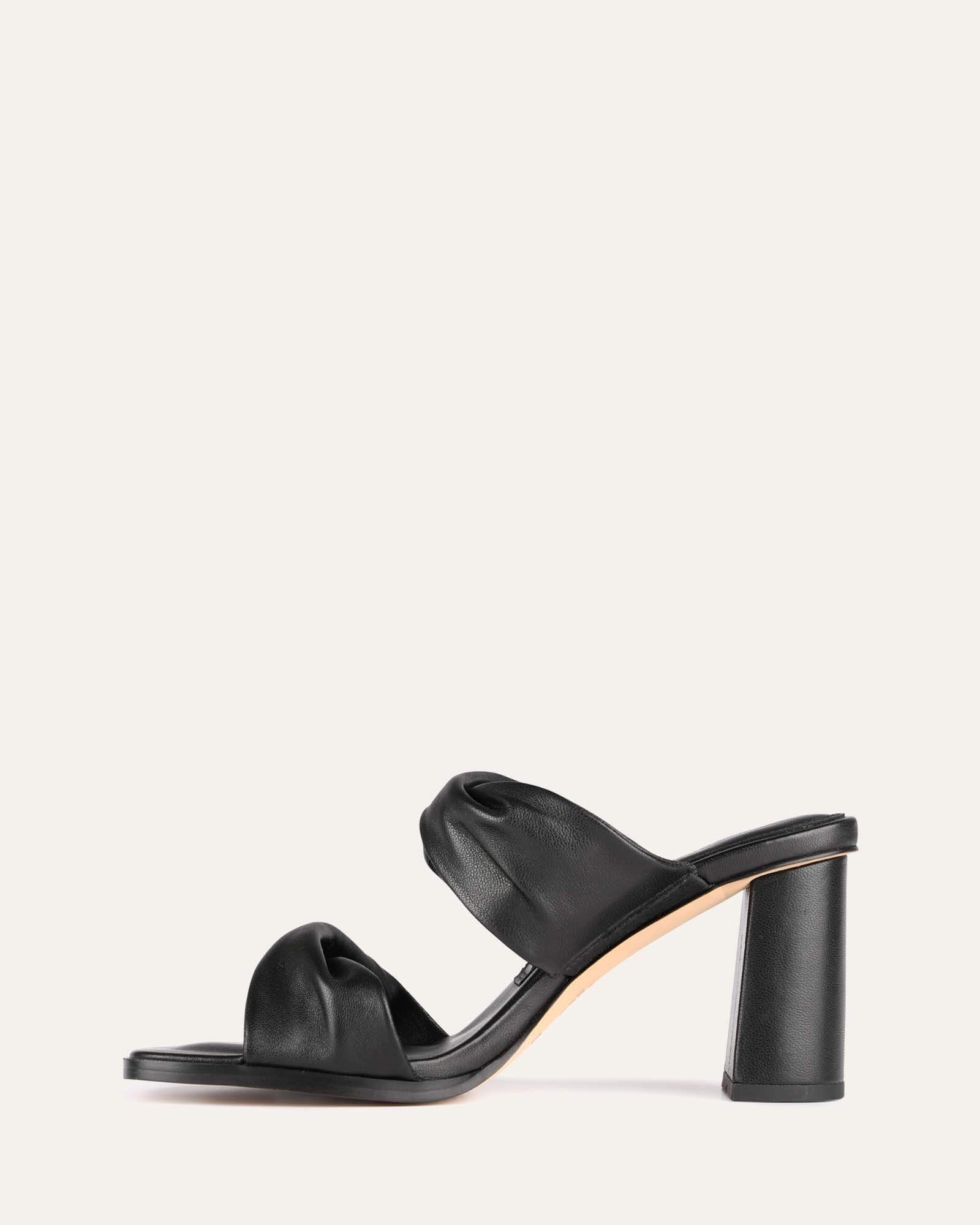 CAYLIE HIGH HEEL SANDALS BLACK LEATHER image