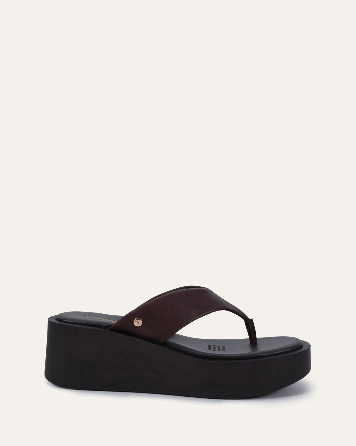 CHANCE MID WEDGE SANDALS CHOCOLATE LEATHER