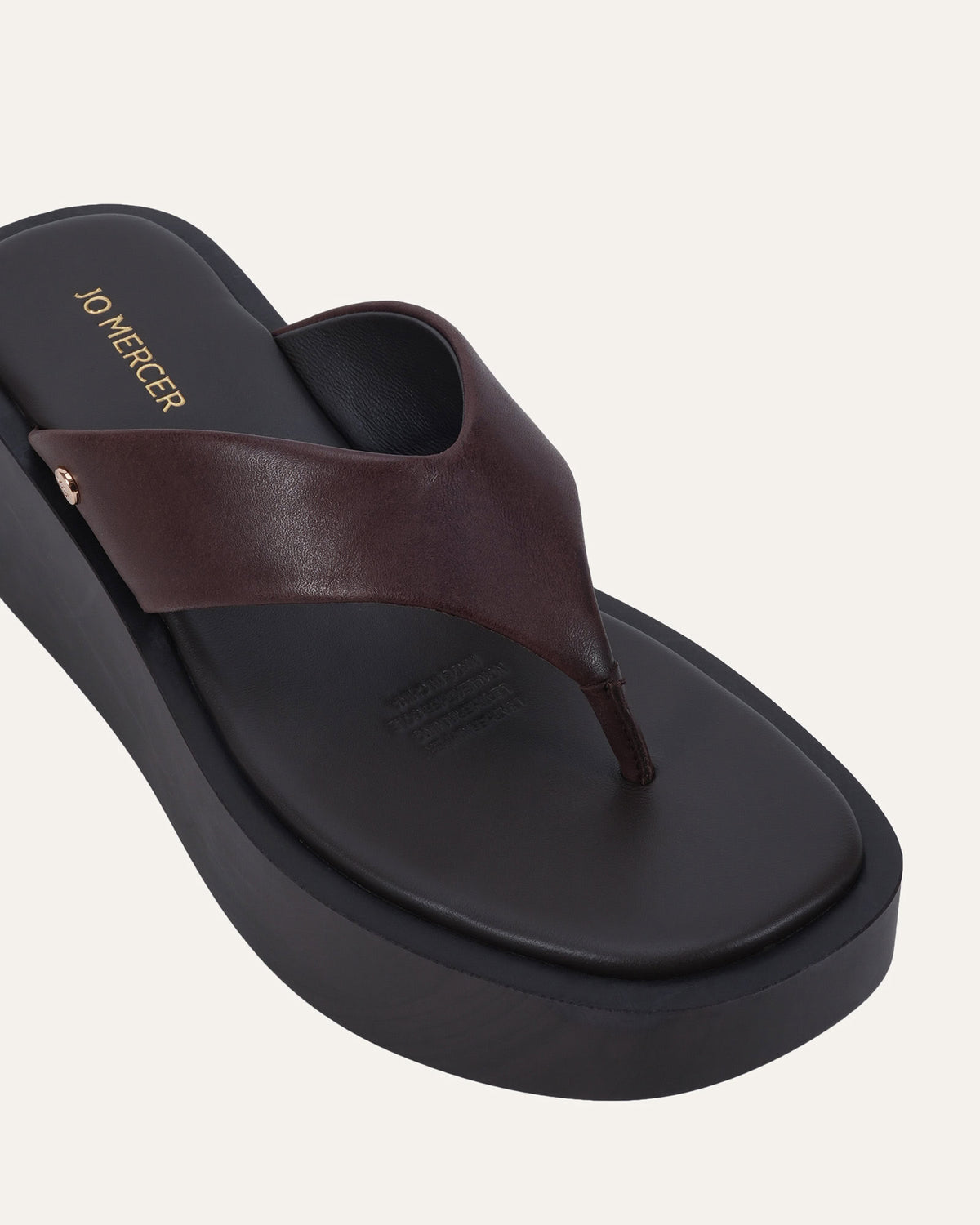 CHANCE MID WEDGE SANDALS CHOCOLATE LEATHER