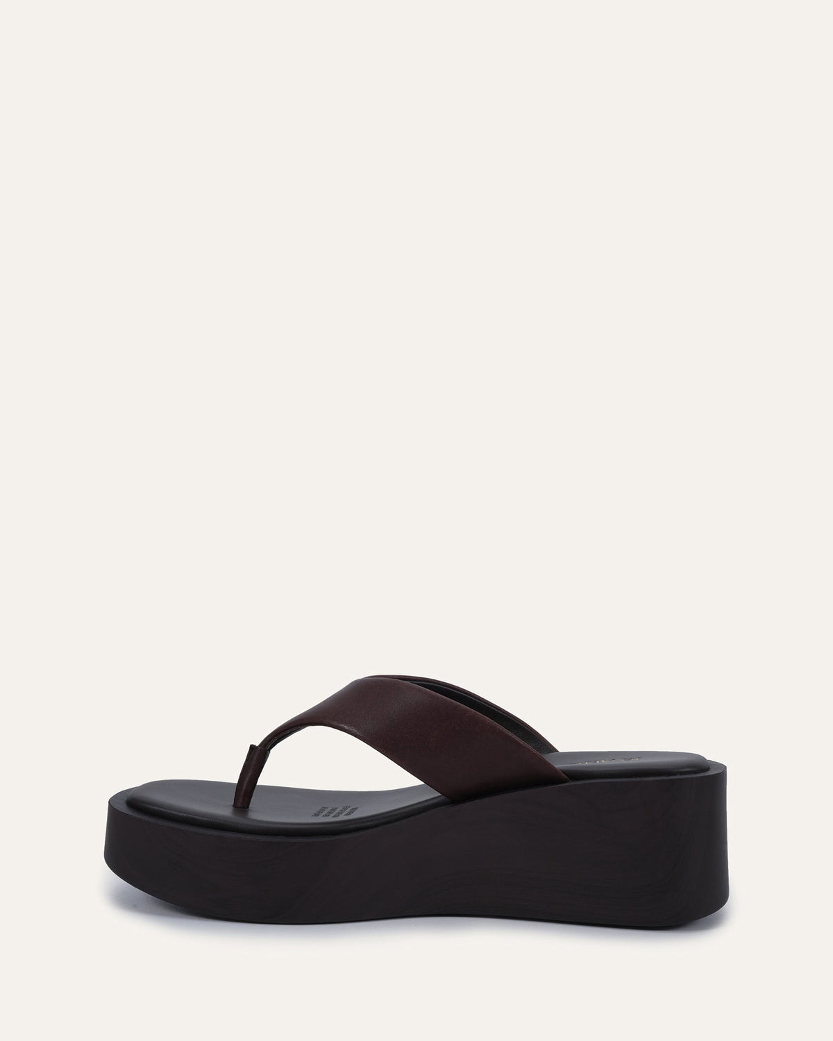 CHANCE MID WEDGE SANDALS CHOCOLATE LEATHER