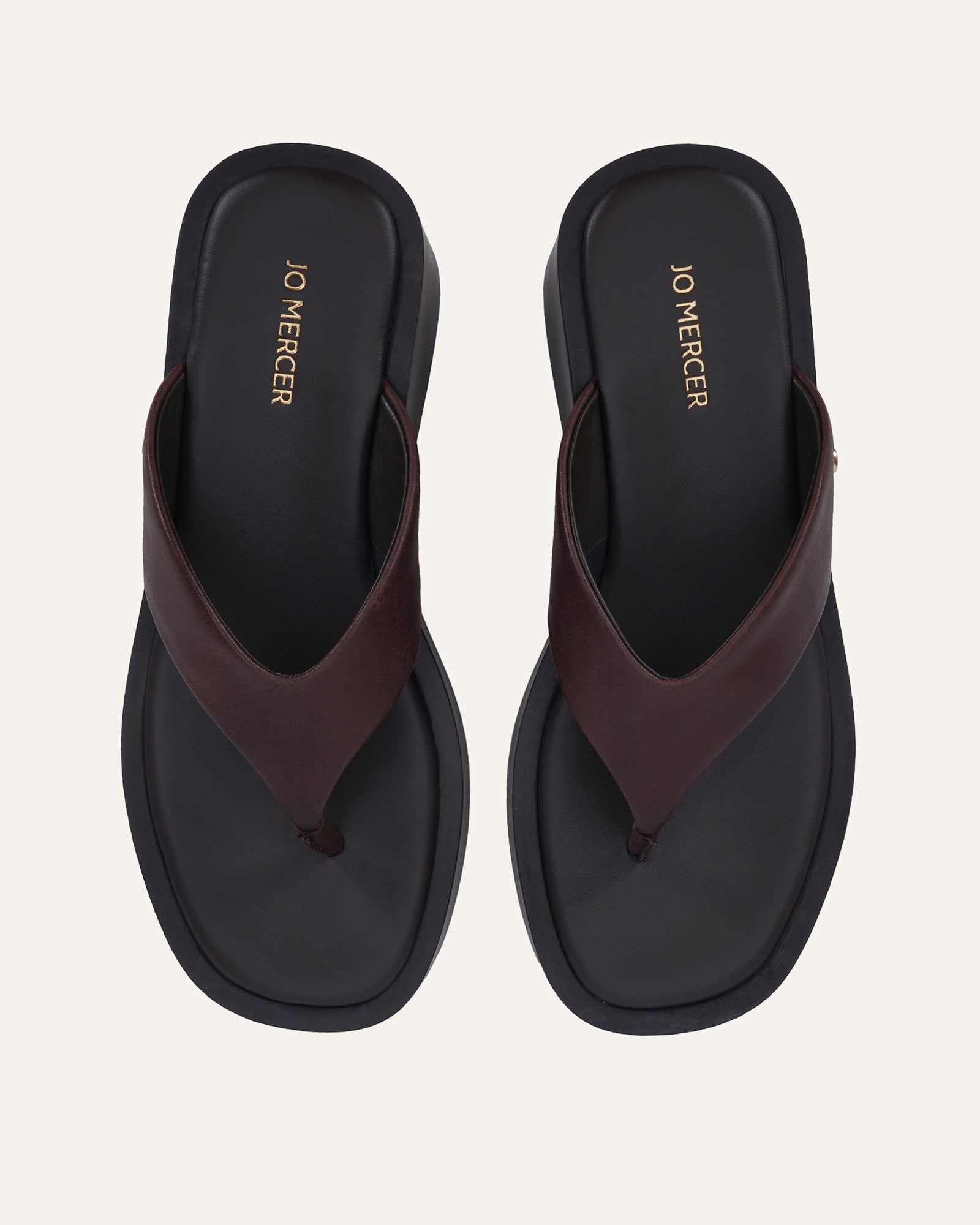 CHANCE MID WEDGE SANDALS CHOCOLATE LEATHER image