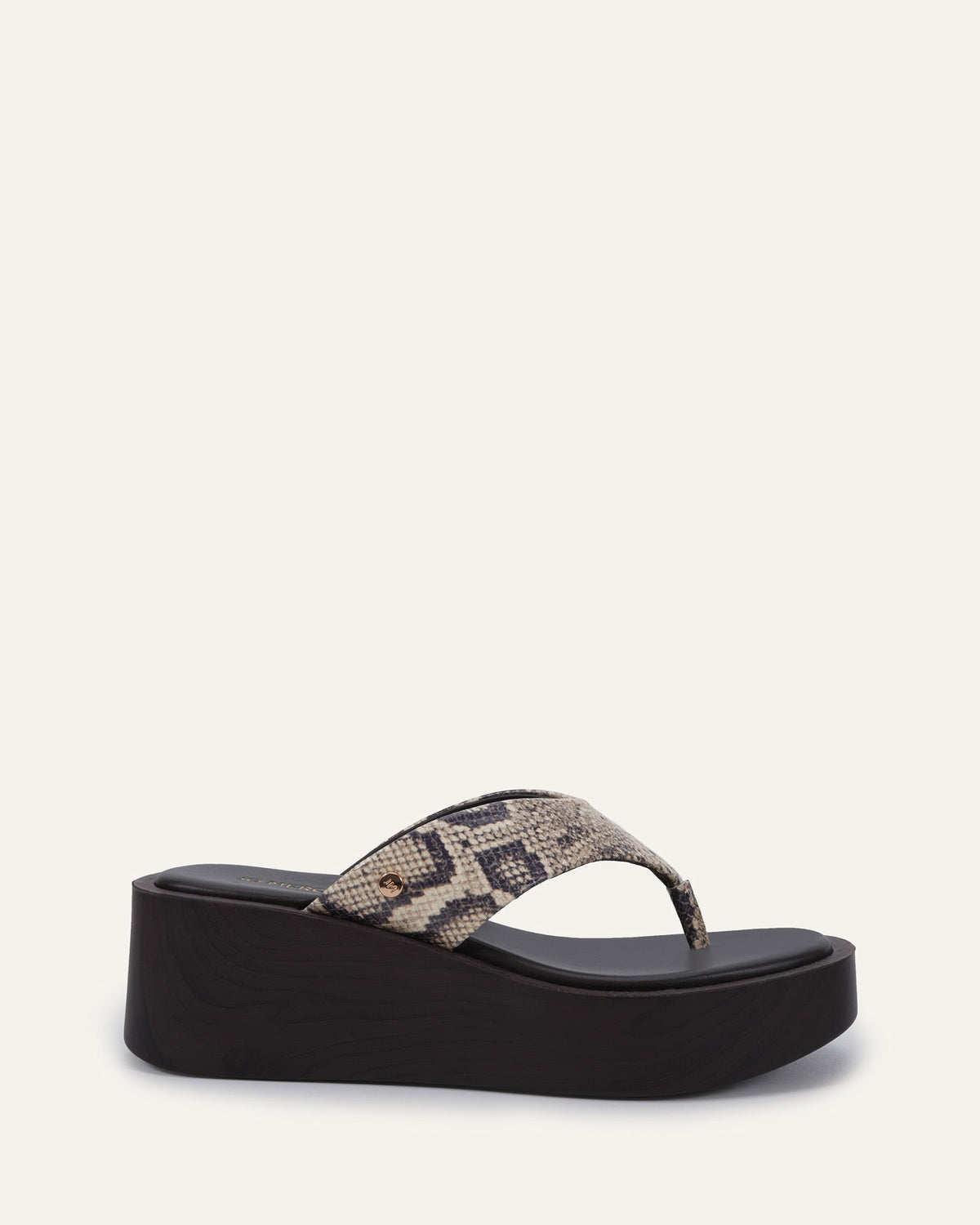 CHANCE MID WEDGE SANDALS NATURAL SNAKE PRINT