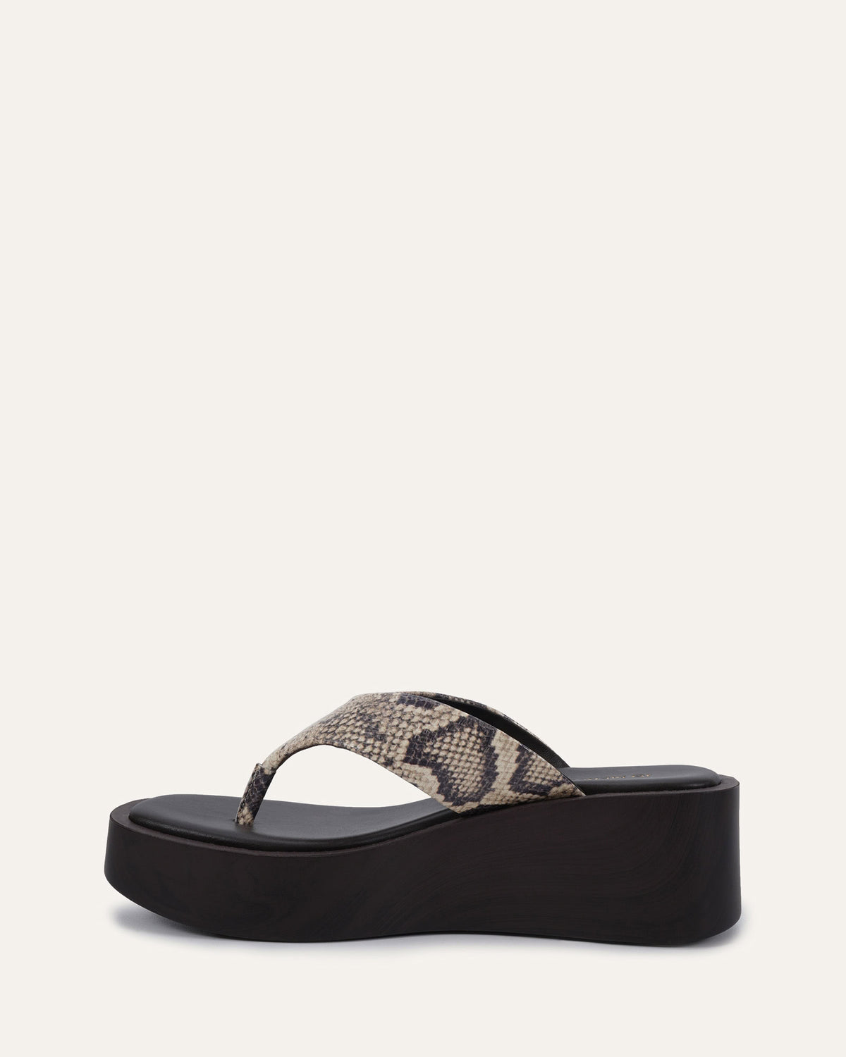CHANCE MID WEDGE SANDALS NATURAL SNAKE PRINT