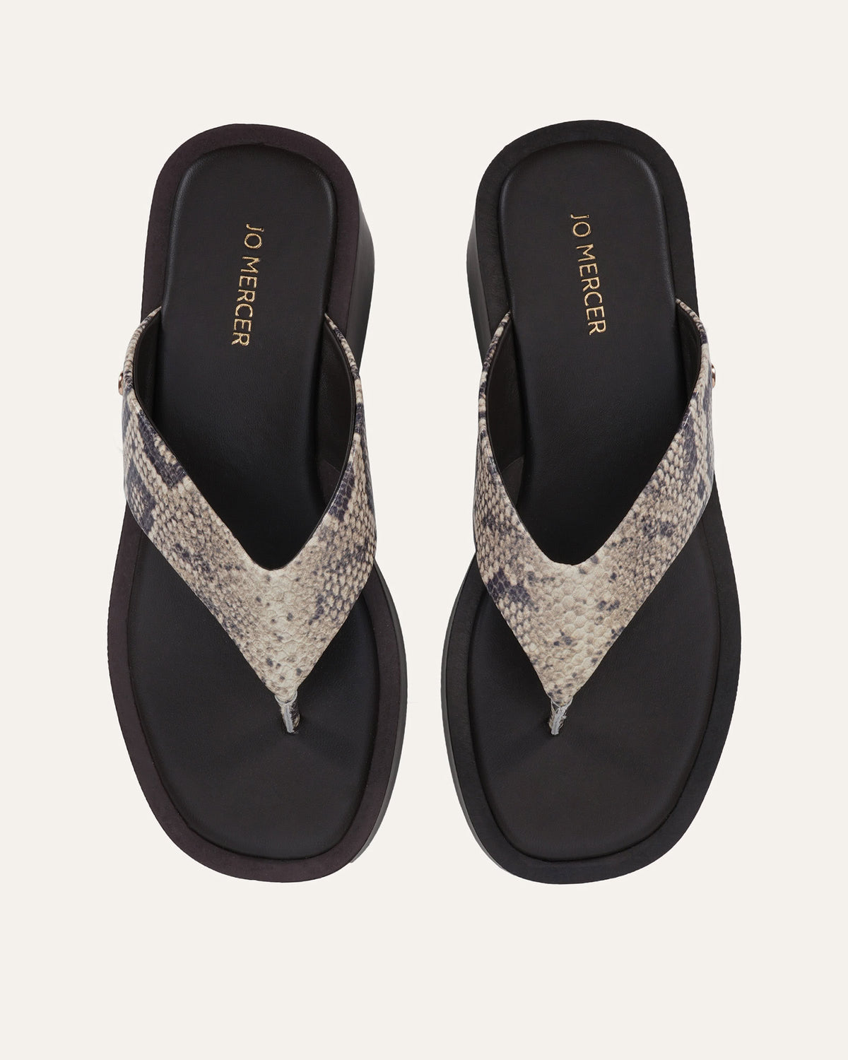 CHANCE MID WEDGE SANDALS NATURAL SNAKE PRINT