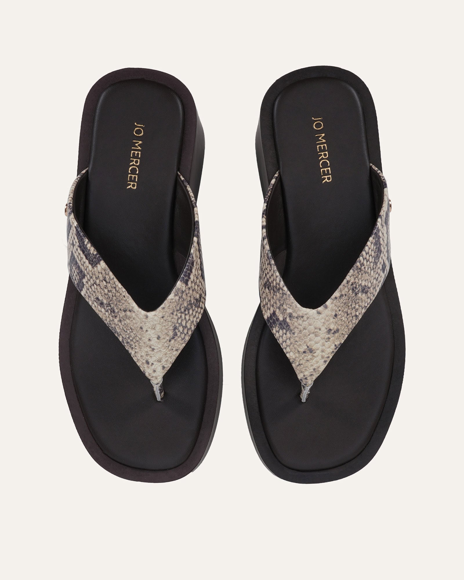 CHANCE MID WEDGE SANDALS NATURAL SNAKE PRINT image