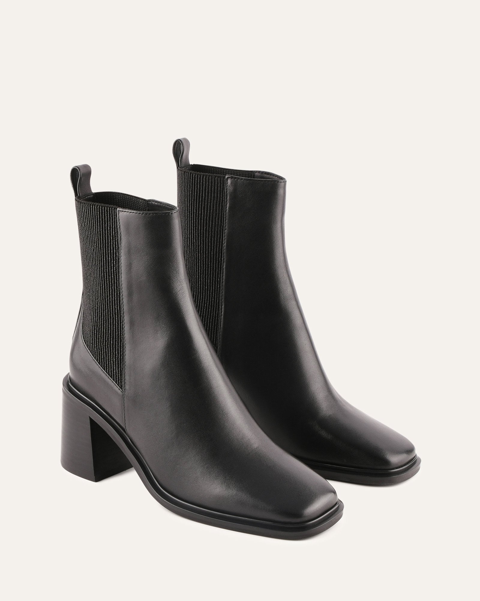 CHARLIE MID ANKLE BOOTS BLACK LEATHER
