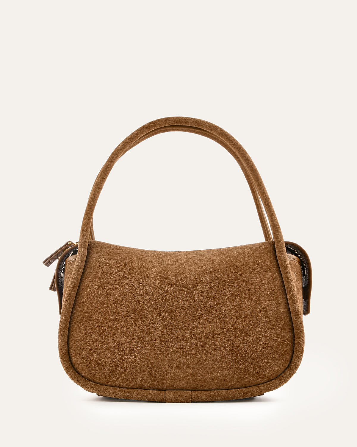 Brown handbag on a light beige background