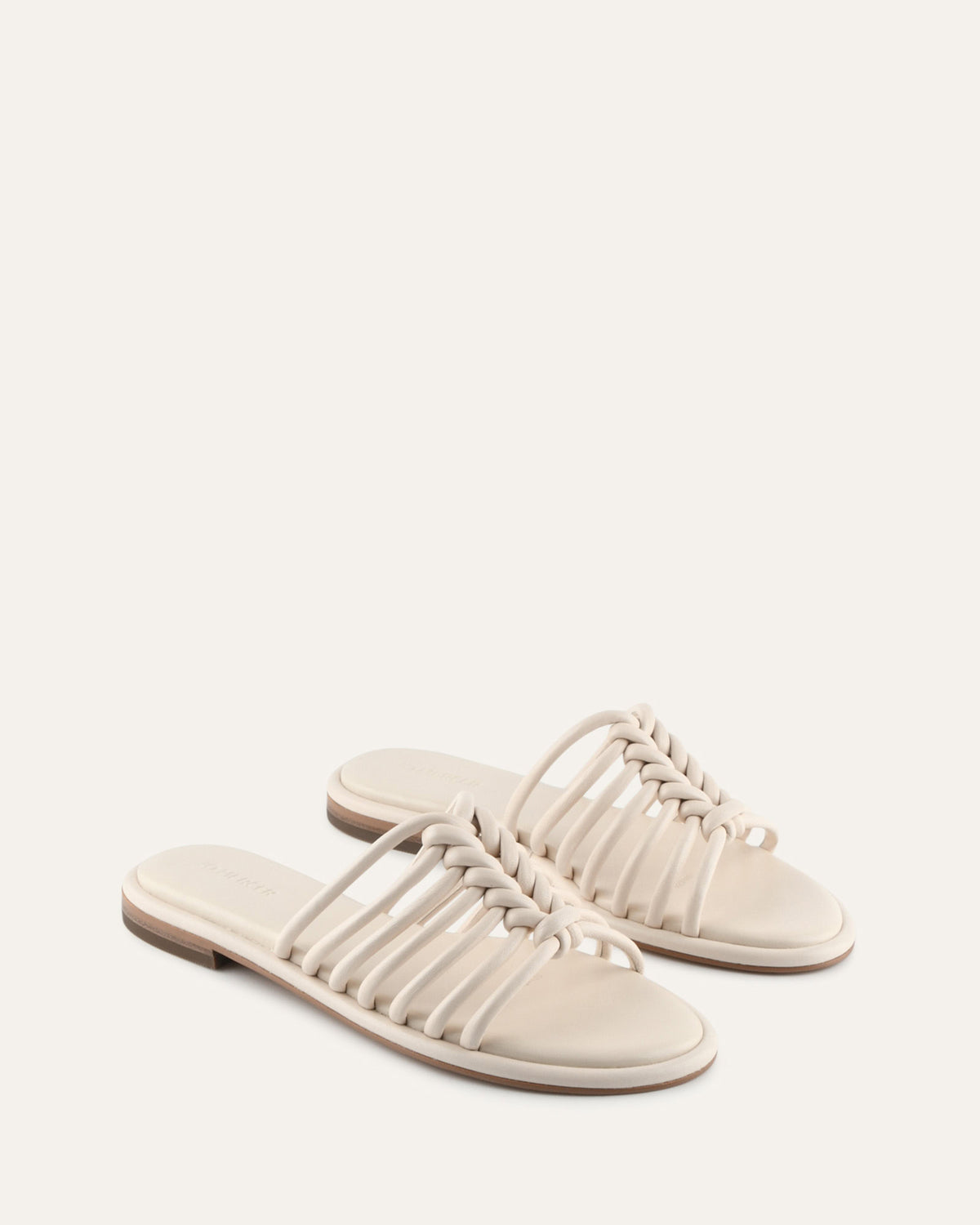 CHIA FLAT SANDALS OFF WHITE LEATHER