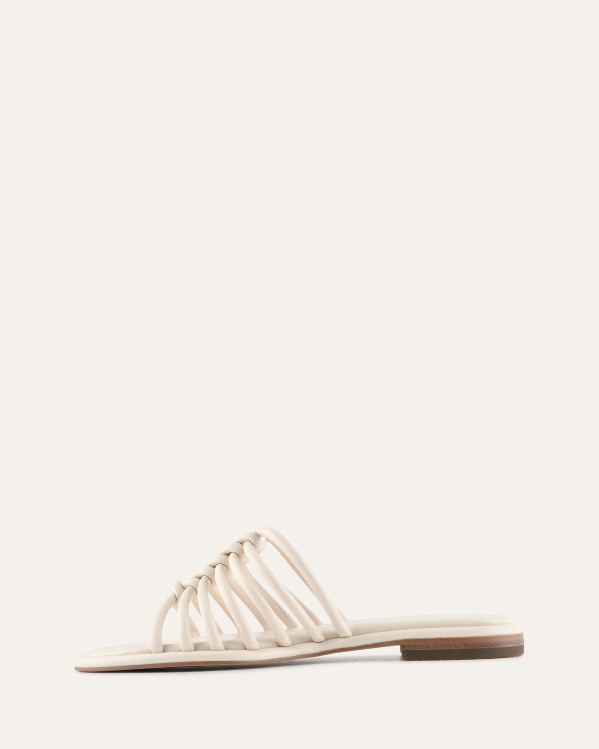 CHIA FLAT SANDALS OFF WHITE LEATHER