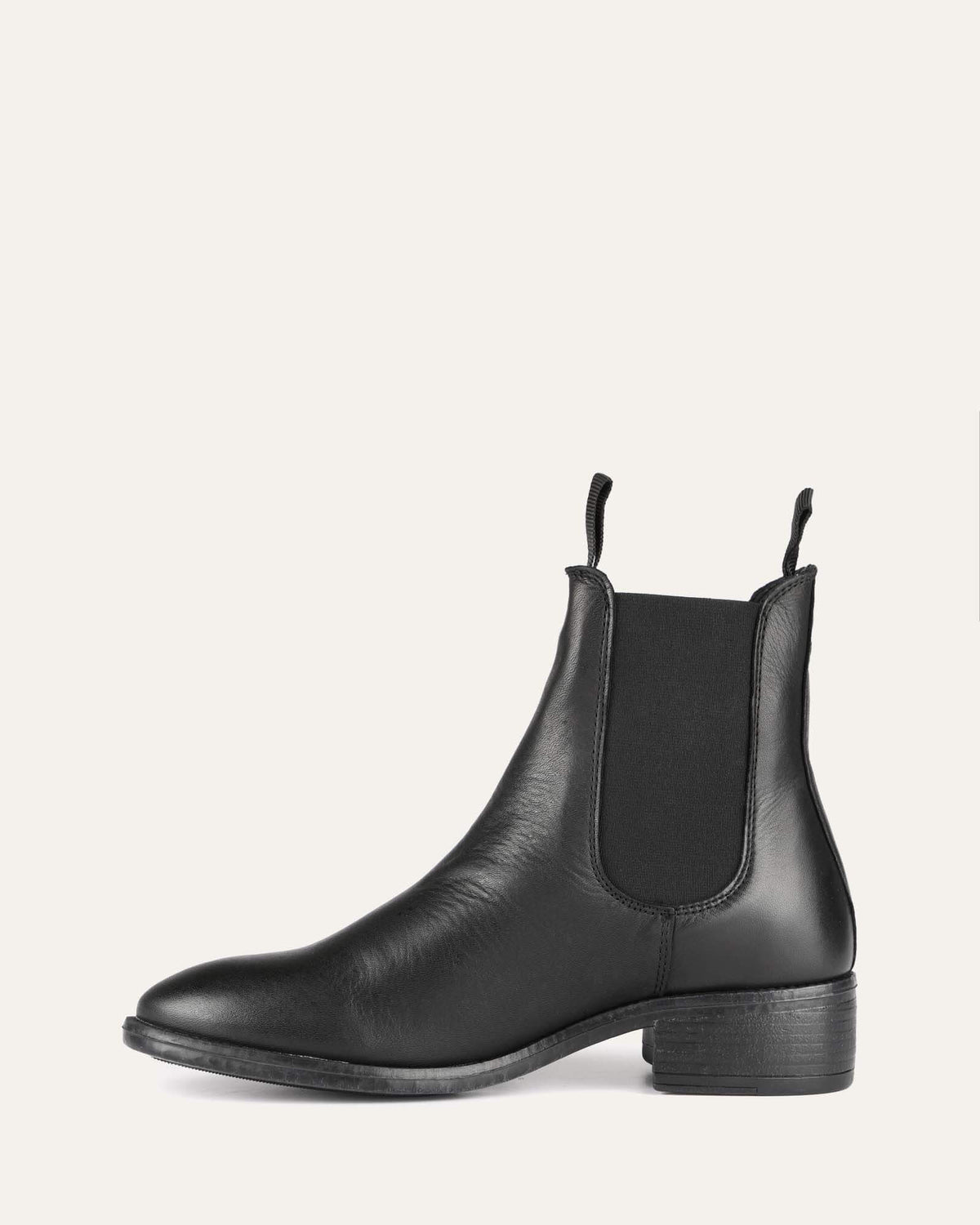 CISCO FLAT ANKLE BOOTS BLACK LEATHER