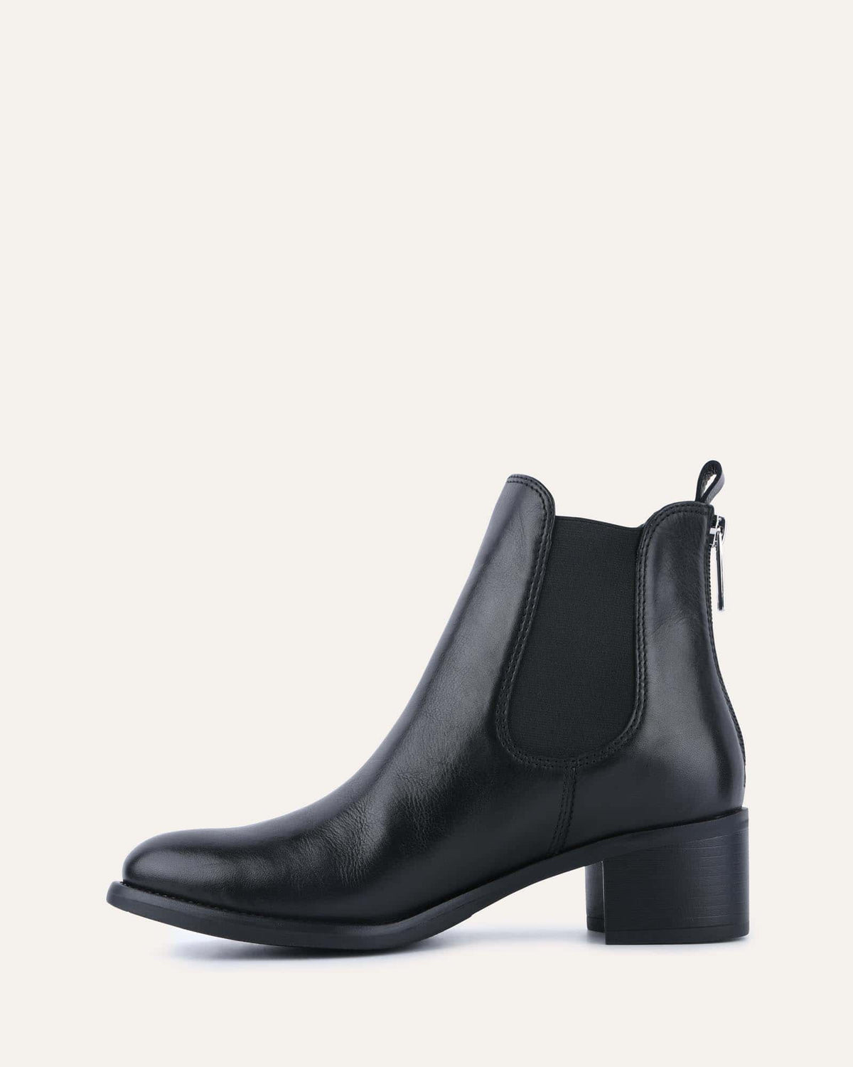 CLAIRE MID ANKLE BOOTS BLACK LEATHER