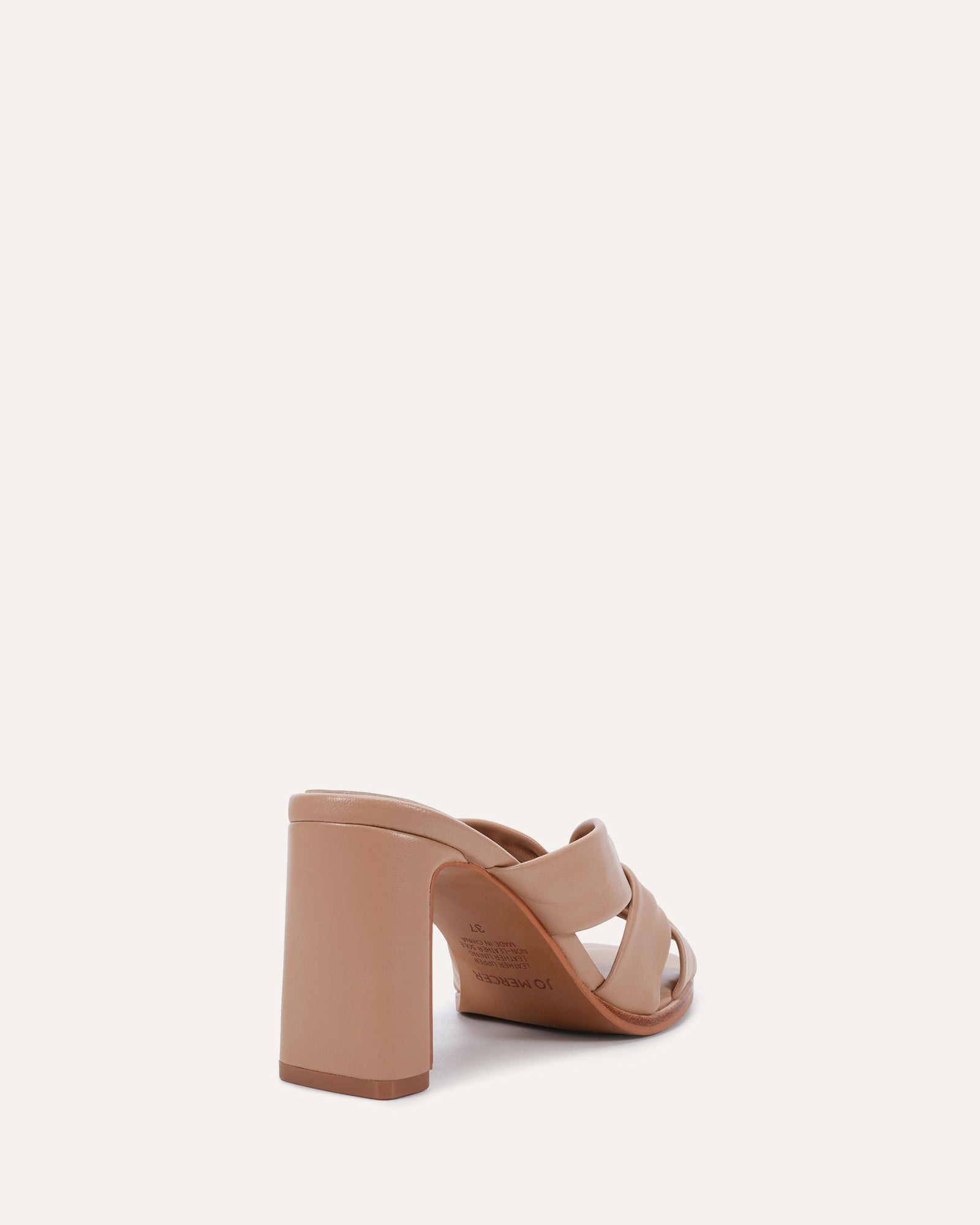 CLARKE MID HEEL SANDALS ALMOND LEATHER image
