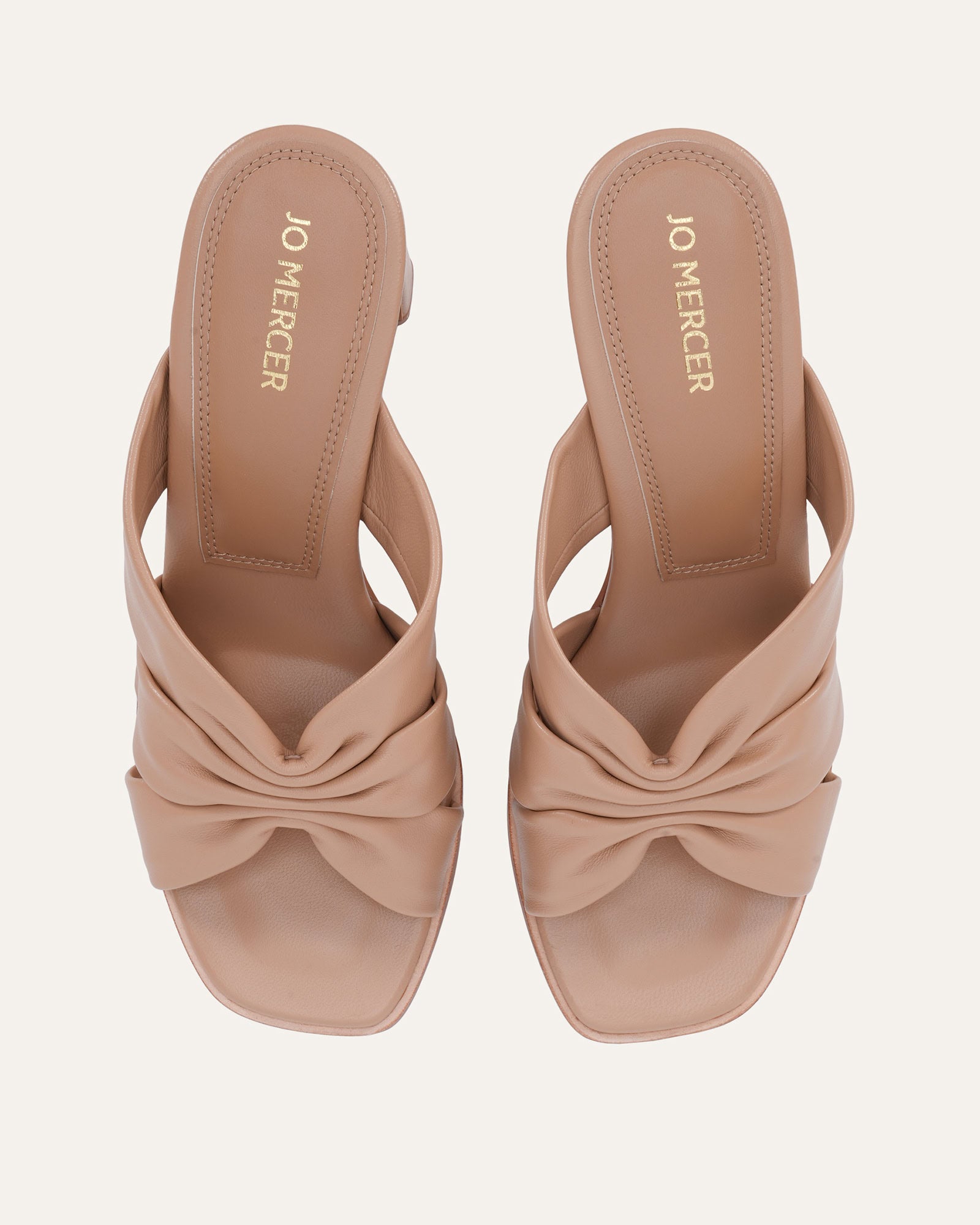 CLARKE MID HEEL SANDALS ALMOND LEATHER image