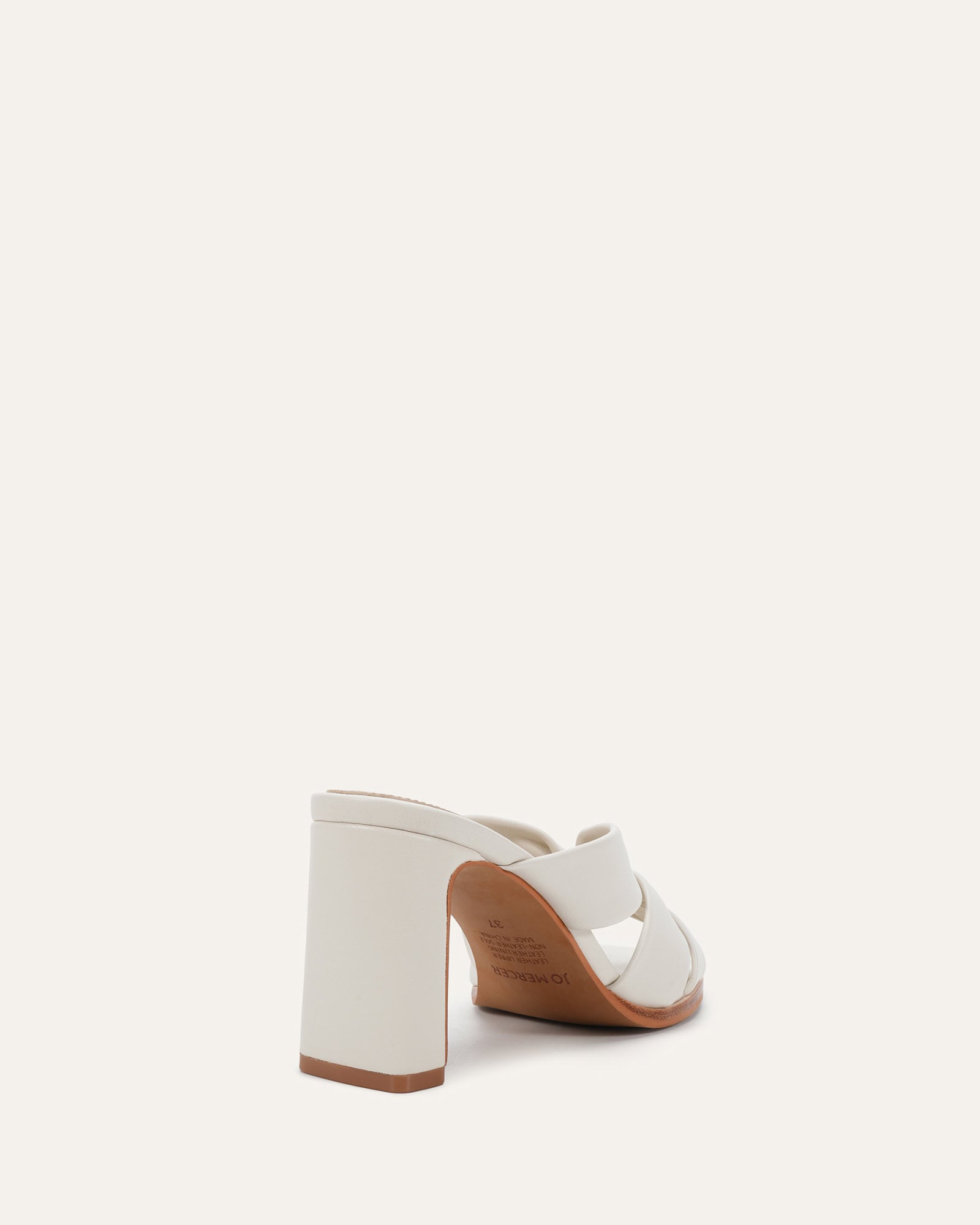 CLARKE MID HEEL SANDALS WHITE LEATHER image