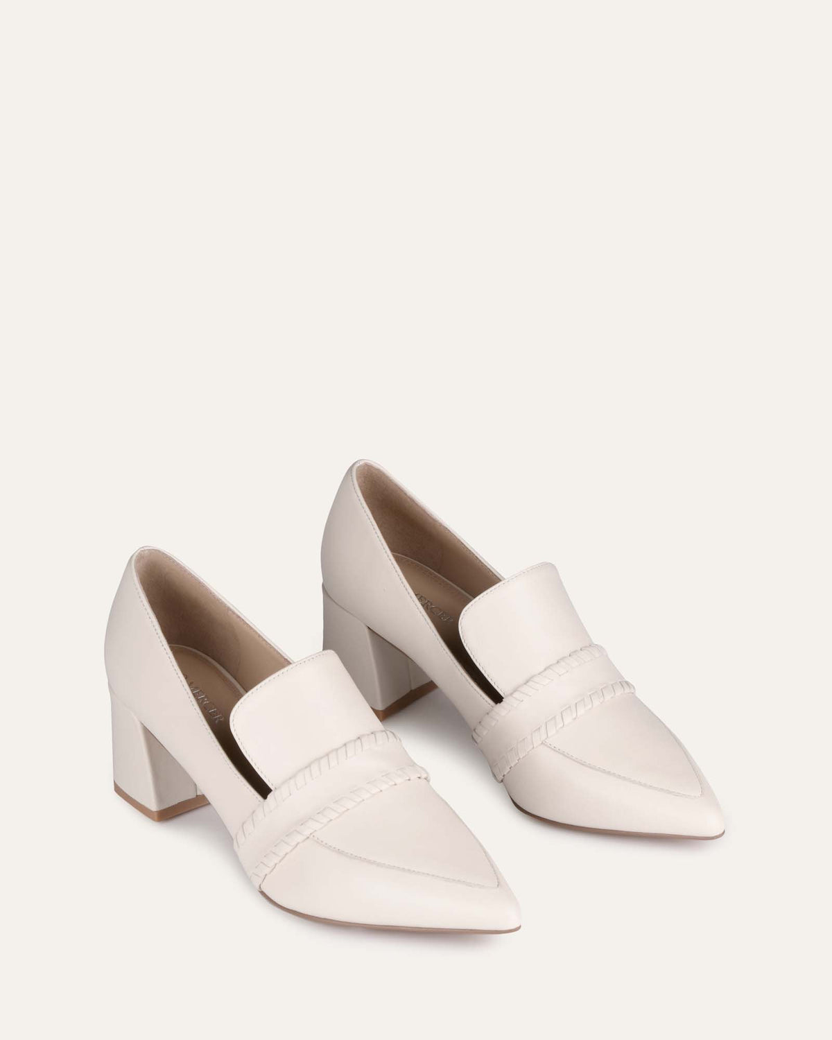 CLEO LOW HEELS OFF WHITE LEATHER