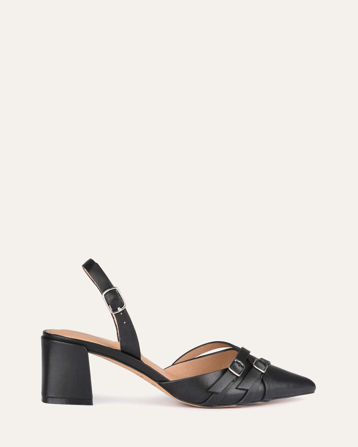 COBY LOW HEELS BLACK LEATHER