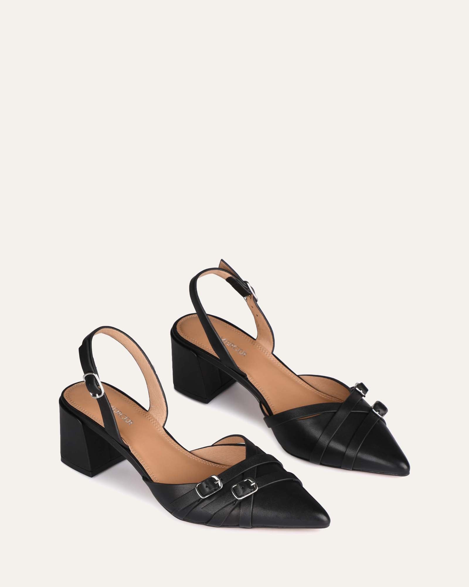 COBY LOW HEELS BLACK LEATHER image