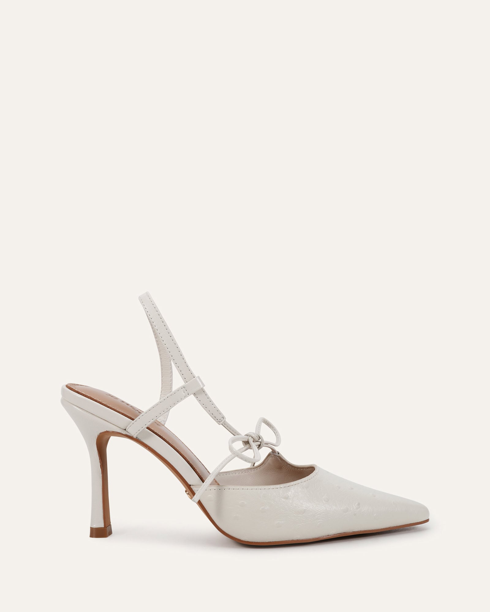 COLTON HIGH HEELS ANTIQUE WHITE OSTRICH PRINT image