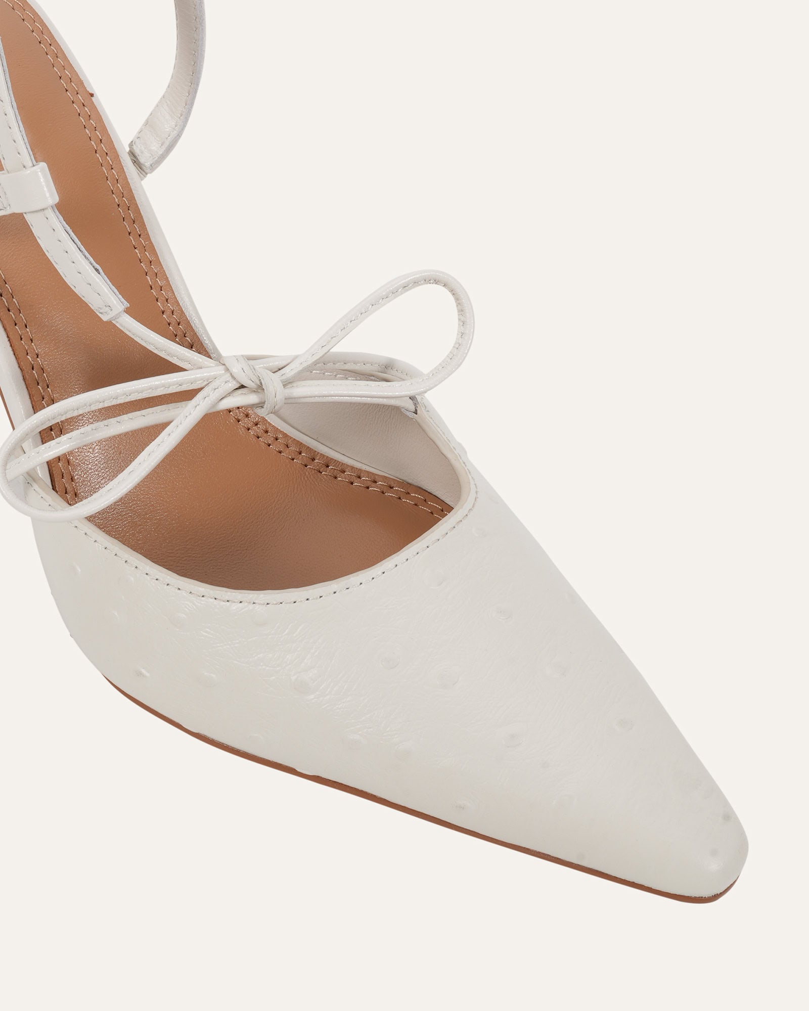 COLTON HIGH HEELS ANTIQUE WHITE OSTRICH PRINT image
