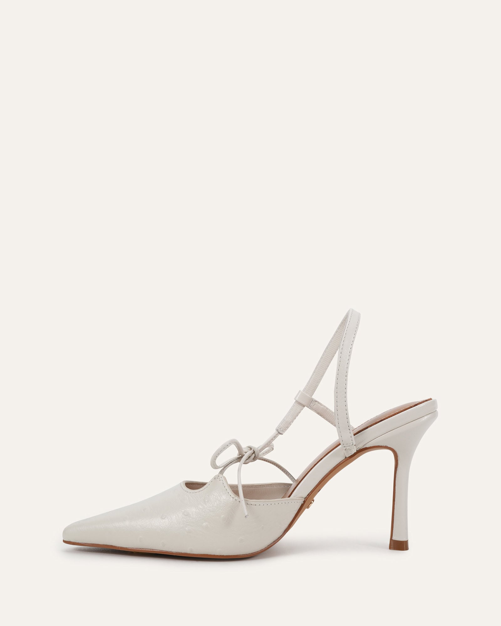 COLTON HIGH HEELS ANTIQUE WHITE OSTRICH PRINT image