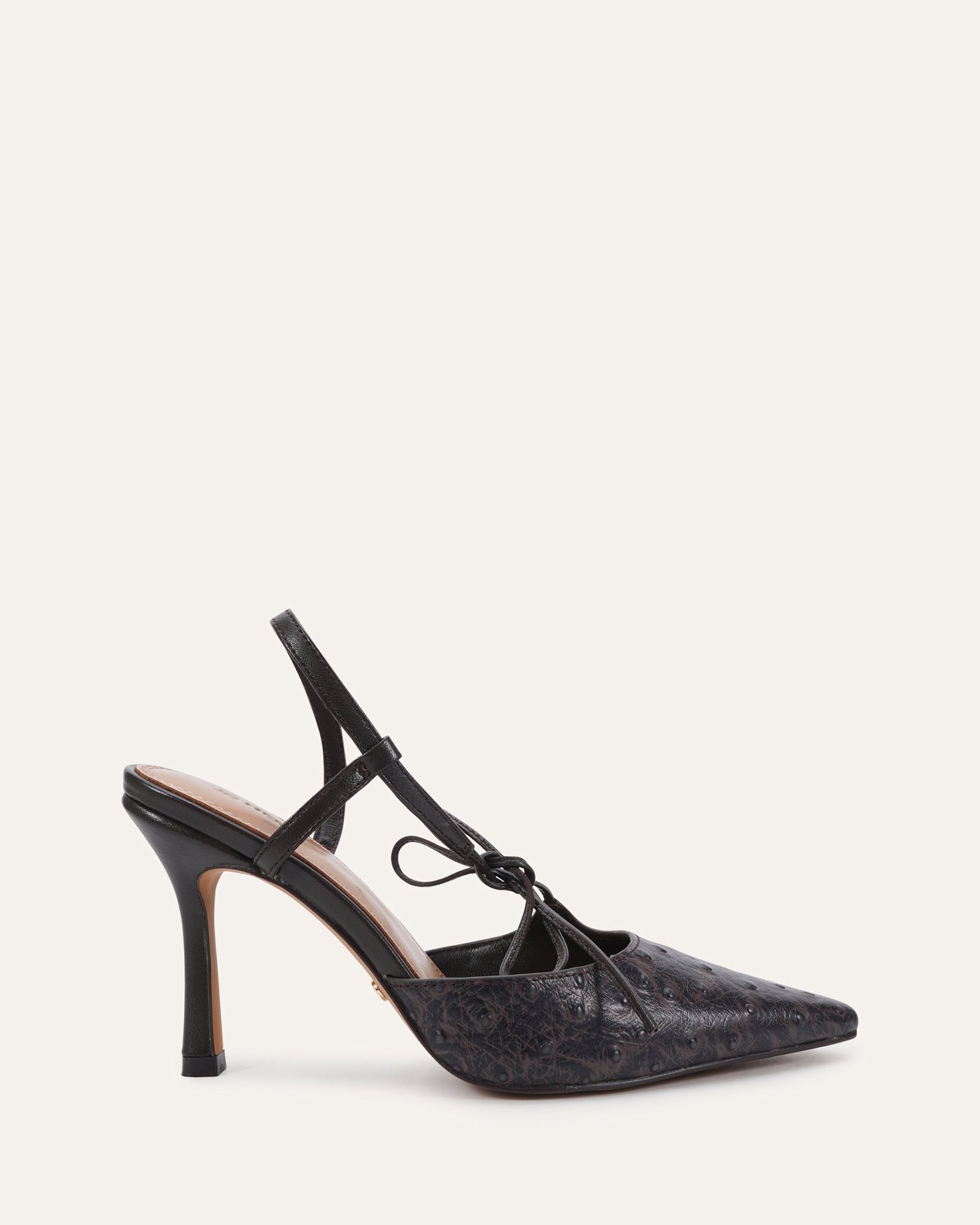 COLTON HIGH HEELS CHOCOLATE OSTRICH PRINT image