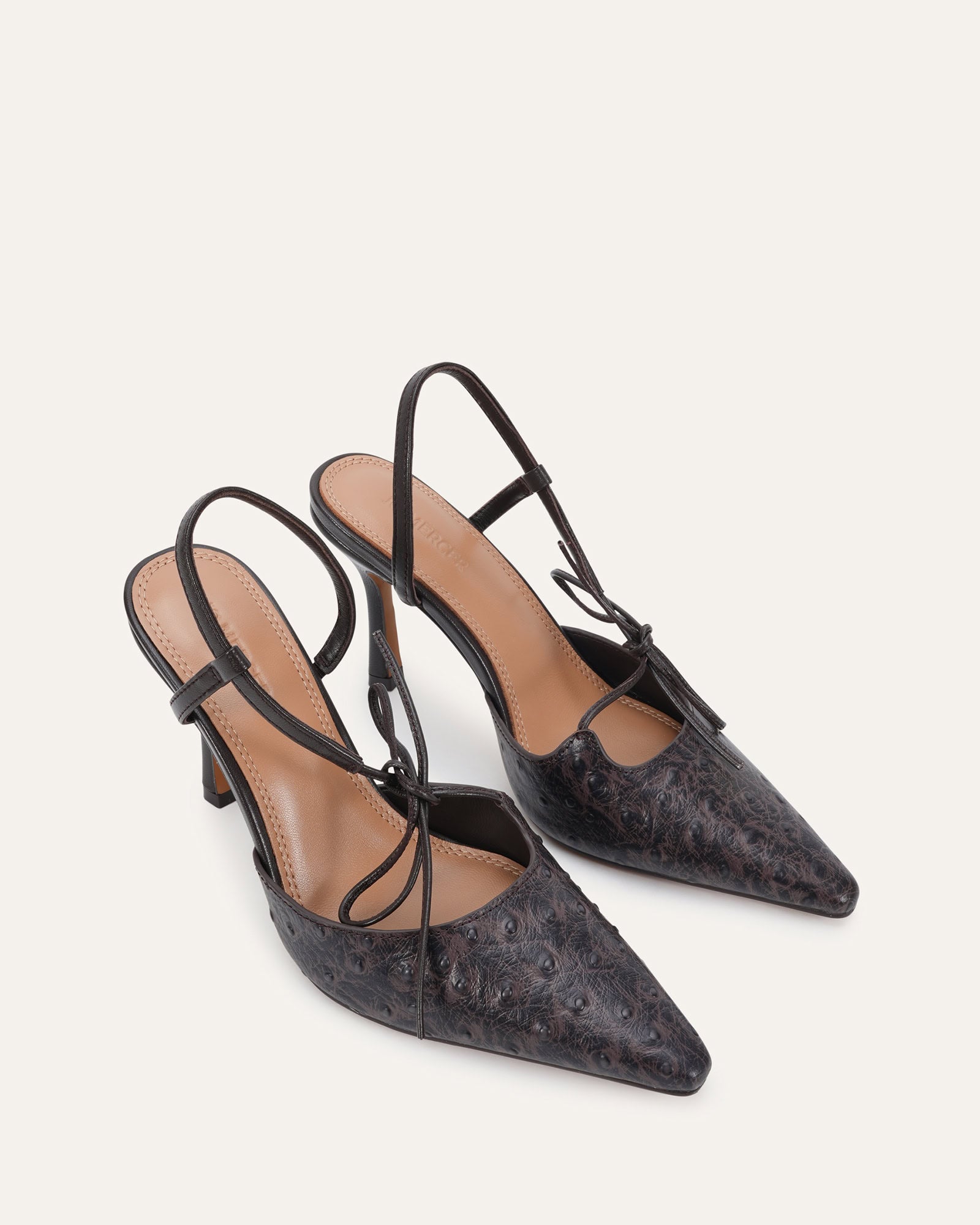 COLTON HIGH HEELS CHOCOLATE OSTRICH PRINT image