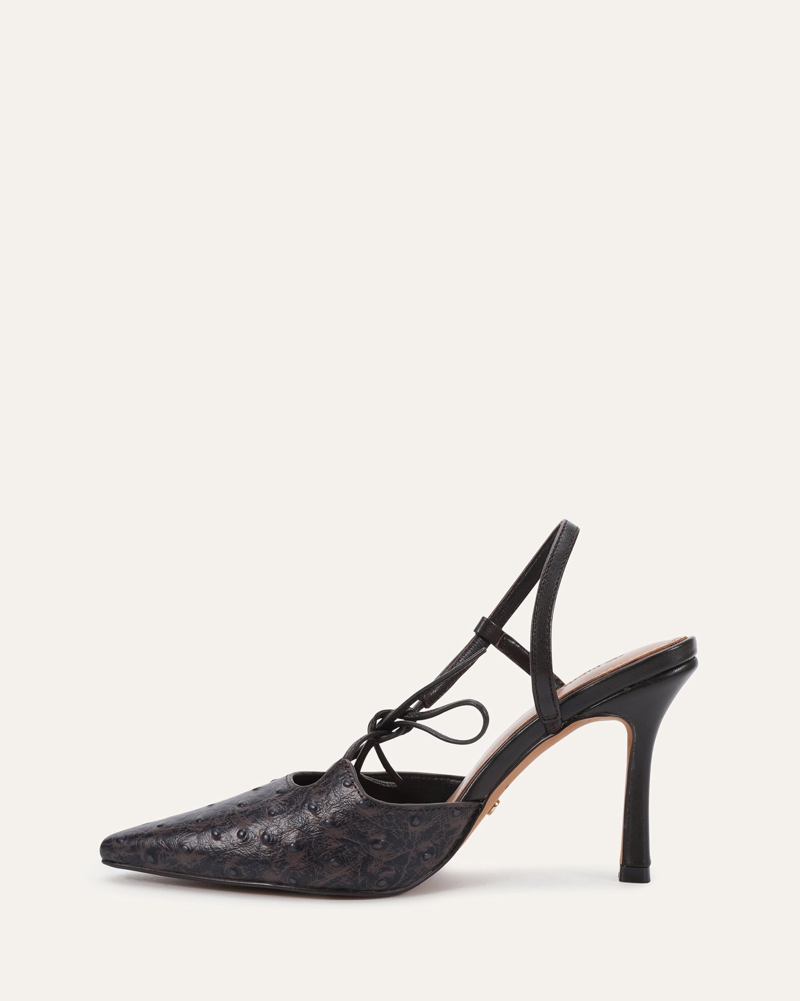 COLTON HIGH HEELS CHOCOLATE OSTRICH PRINT image