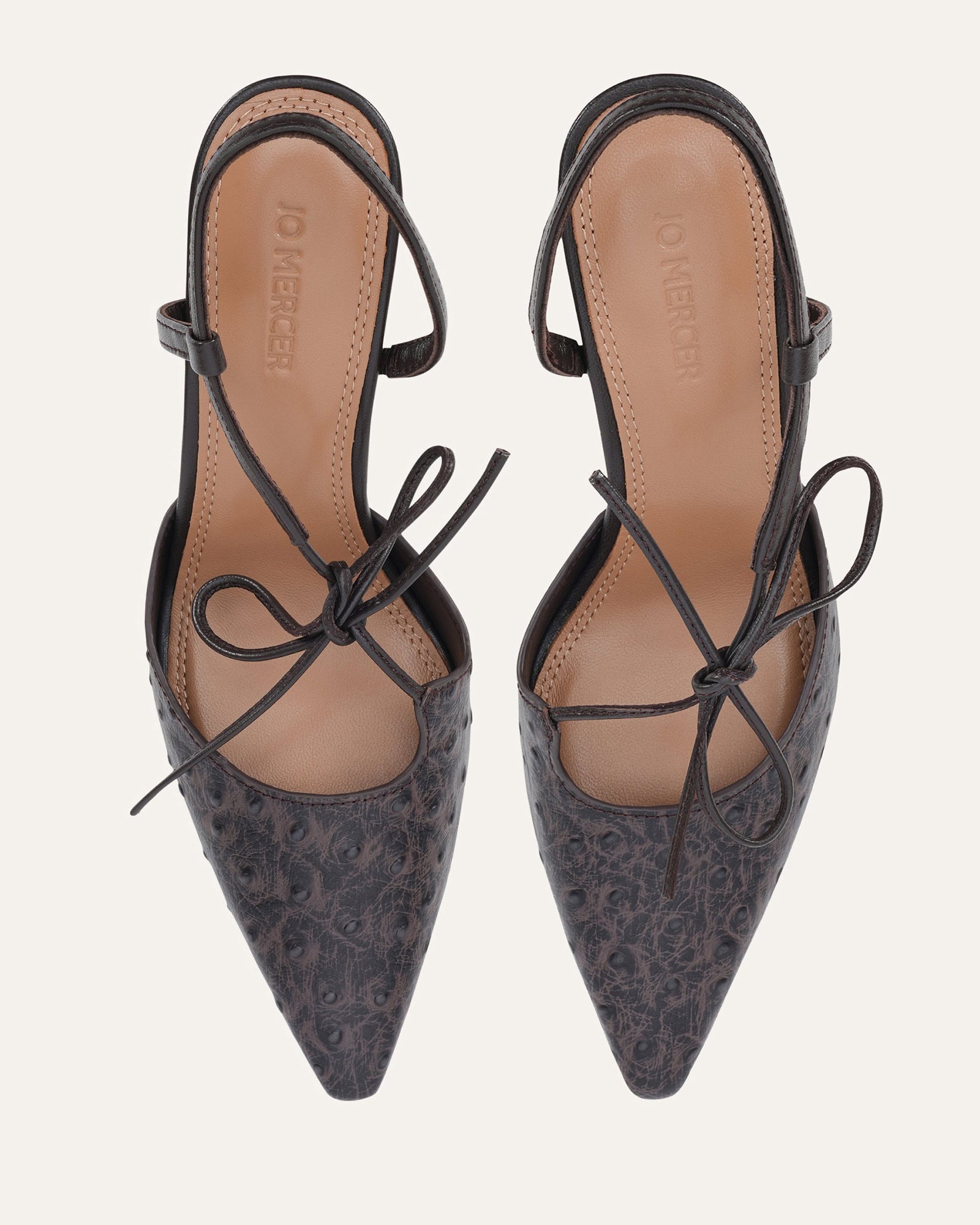 COLTON HIGH HEELS CHOCOLATE OSTRICH PRINT image