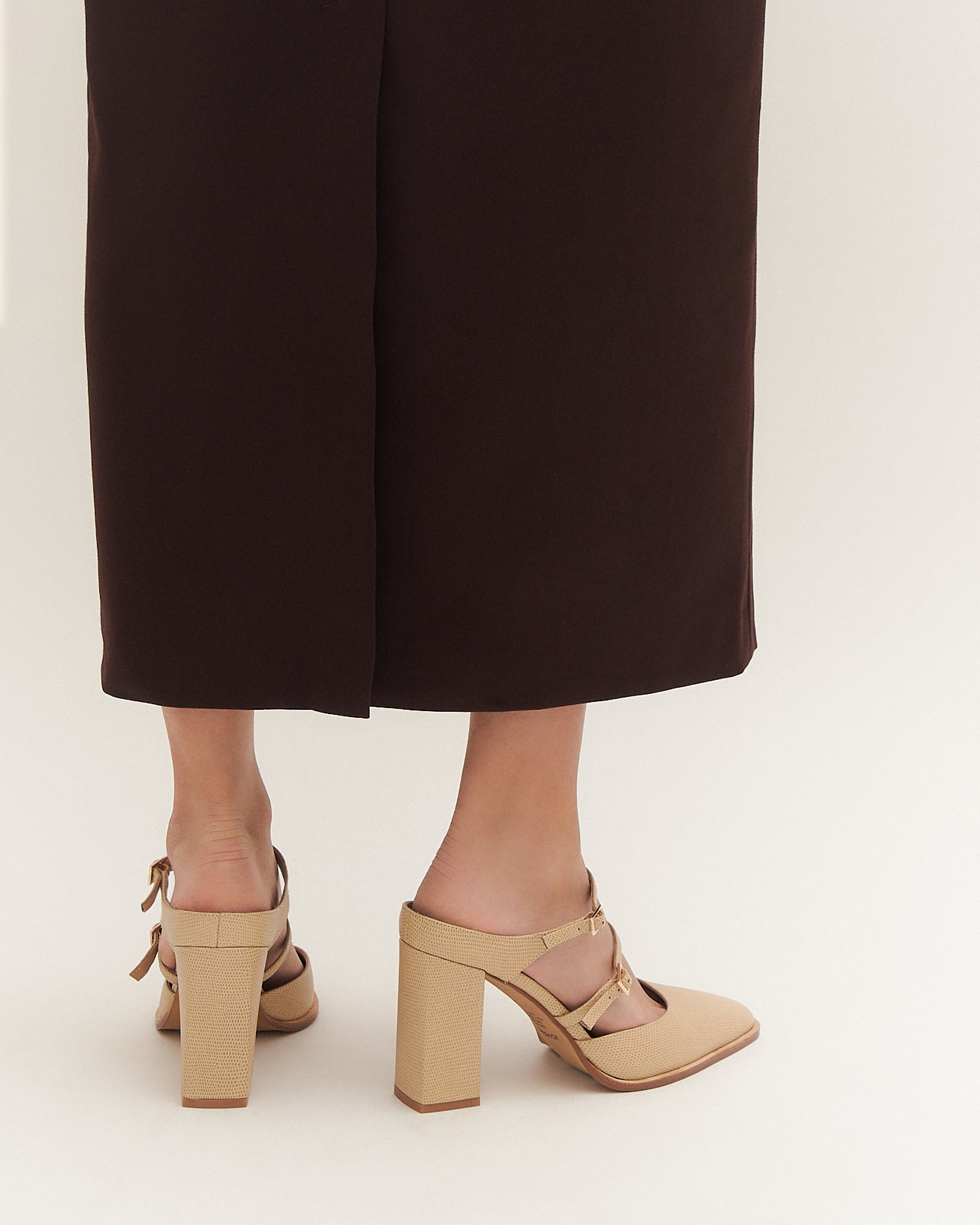 COMET HIGH HEELS BEIGE LIZARD PRINT image