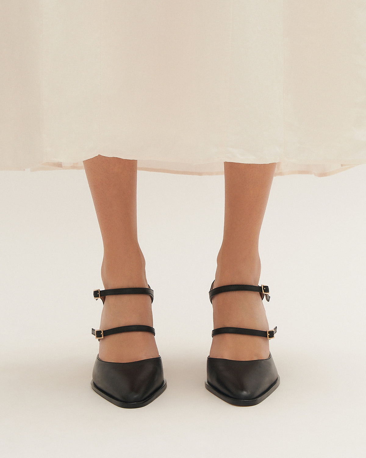 COMET HIGH HEELS BLACK LEATHER