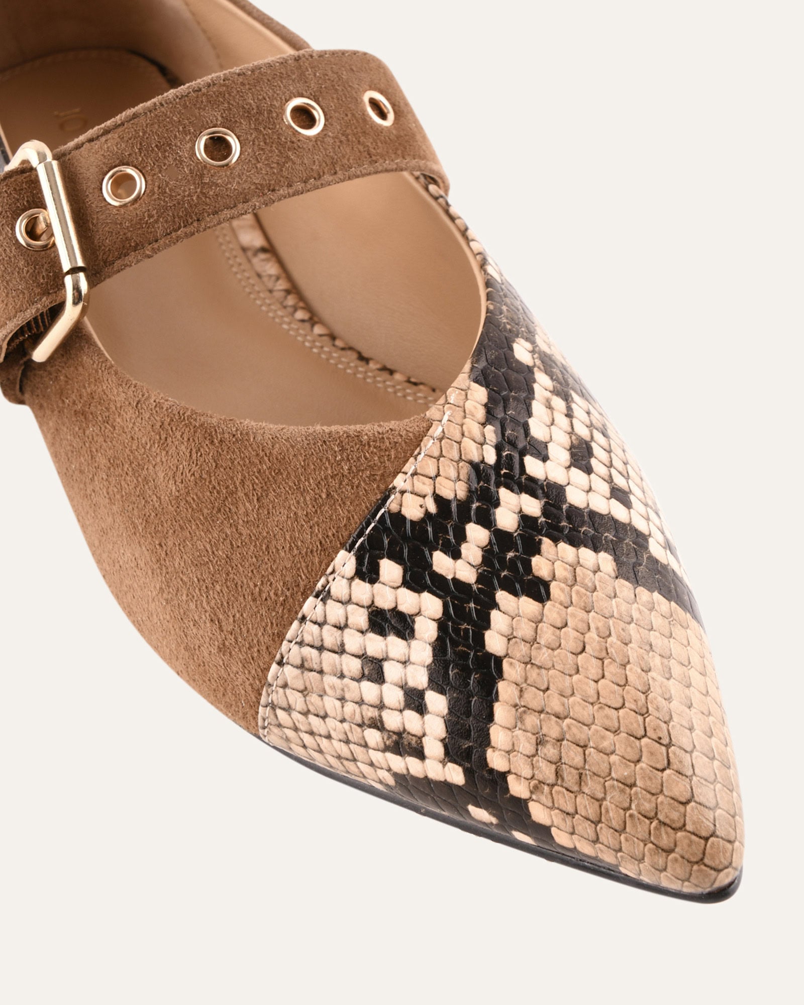 COSETTE DRESS FLATS BEIGE SNAKE MULTI image