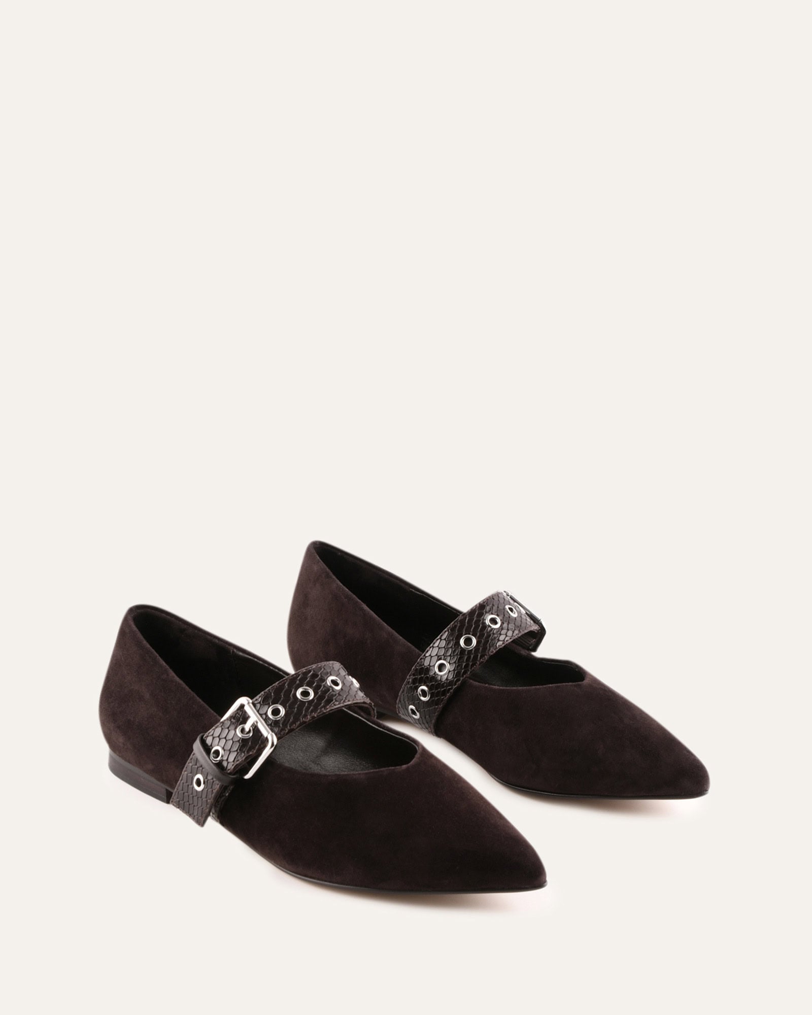 COSETTE DRESS FLATS BITTER CHOC SUEDE image