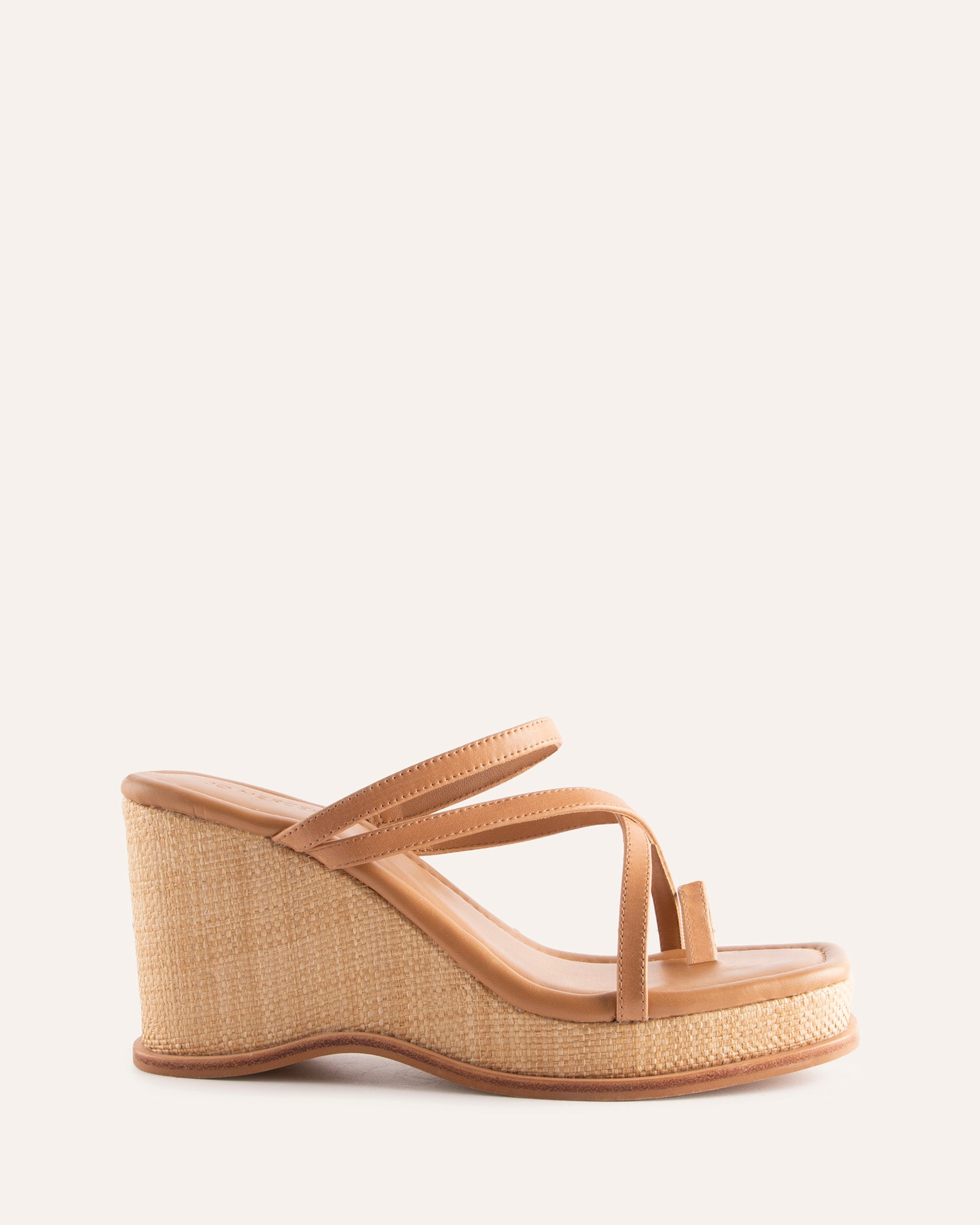 DAFFODIL MID WEDGES TAN LEATHER image