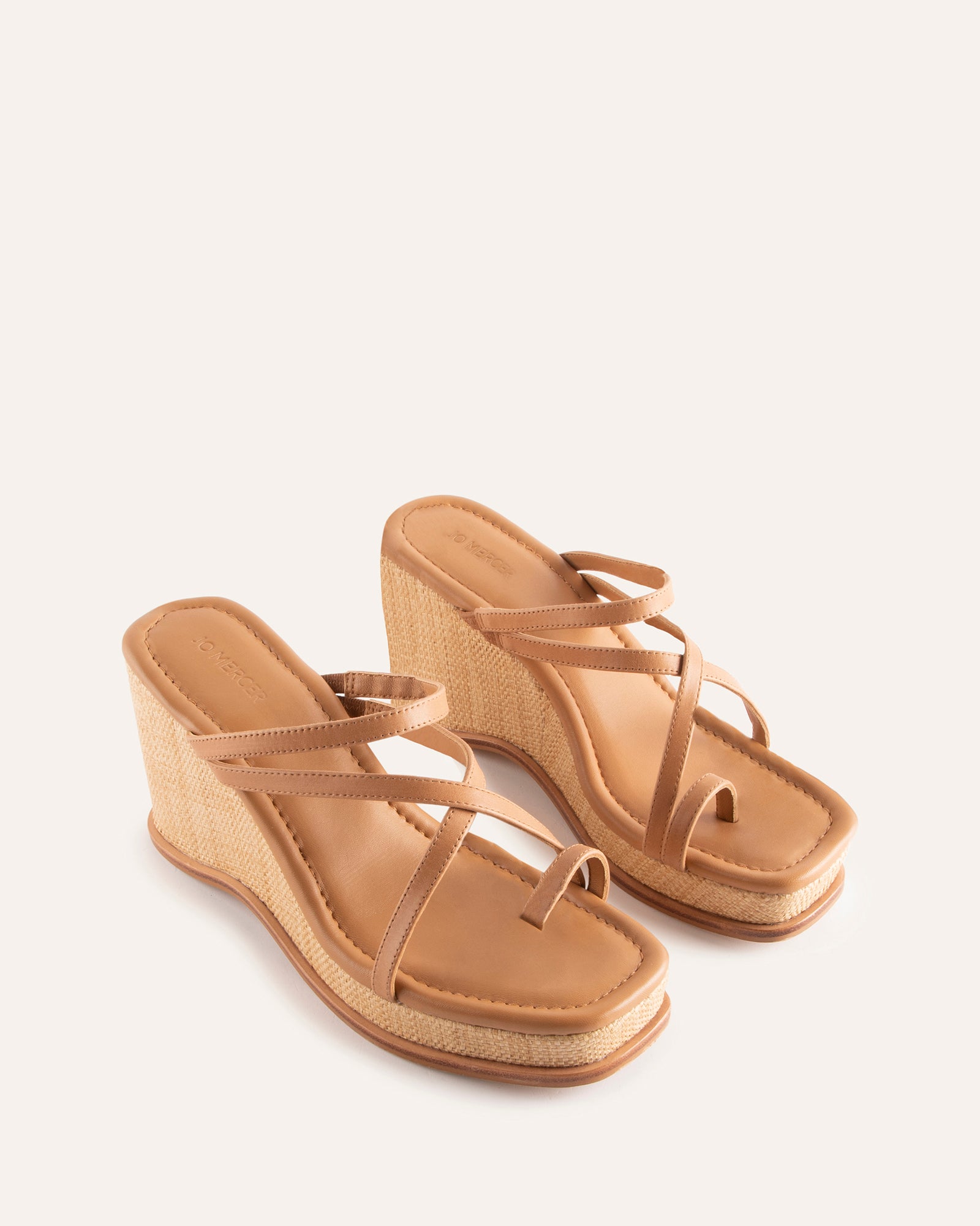 DAFFODIL MID WEDGES TAN LEATHER image