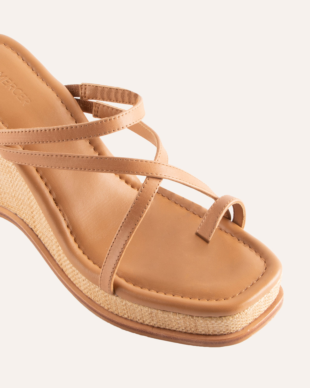DAFFODIL MID WEDGES TAN LEATHER