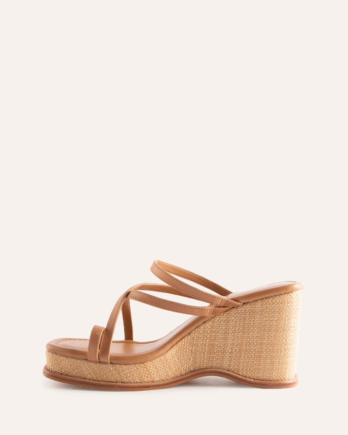 DAFFODIL MID WEDGES TAN LEATHER