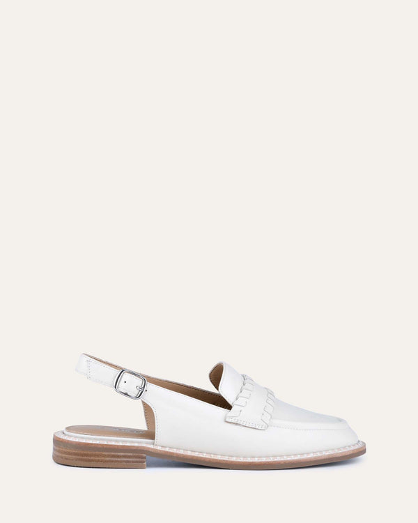 DAHLIA LOAFERS OFF WHITE LEATHER - Jo Mercer