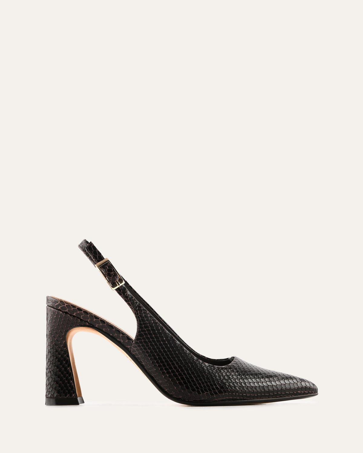 DANICA HIGH HEELS CHOCOLATE SNAKE PRINT