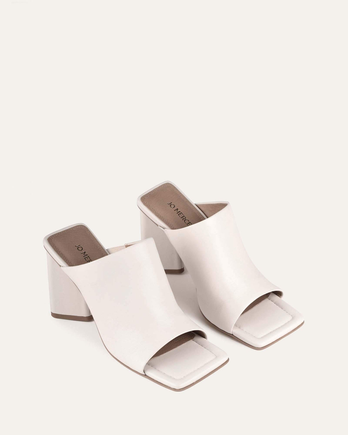 DANIELLE HIGH HEEL SANDALS OFF WHITE LEATHER