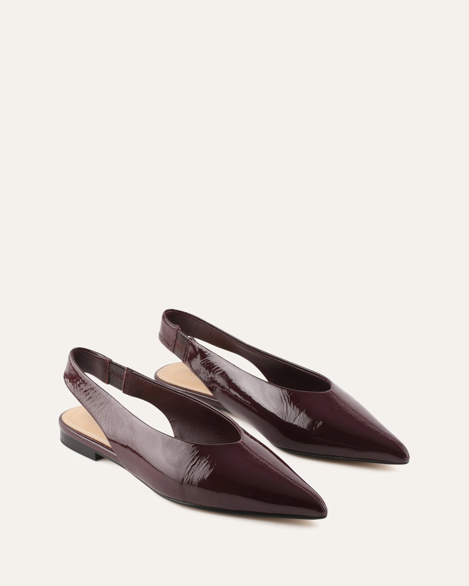 DAPHNE DRESS FLATS MERLOT CRINKLE PATENT image