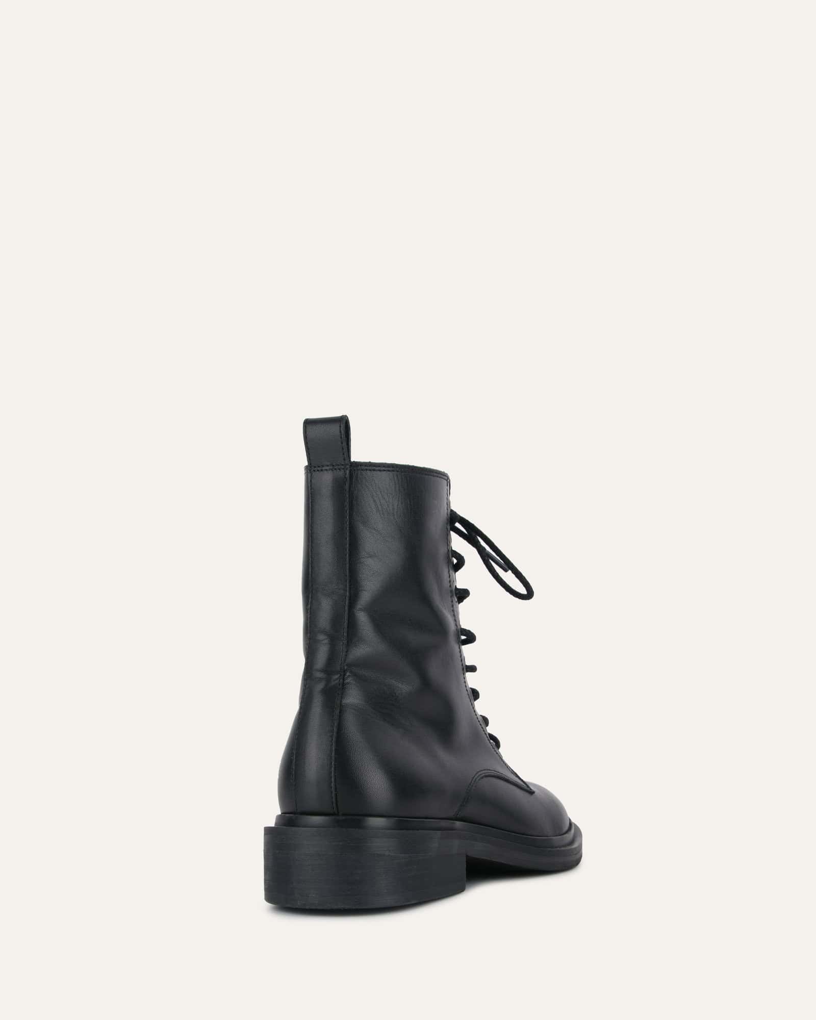 DARWIN FLAT ANKLE BOOTS BLACK LEATHER image