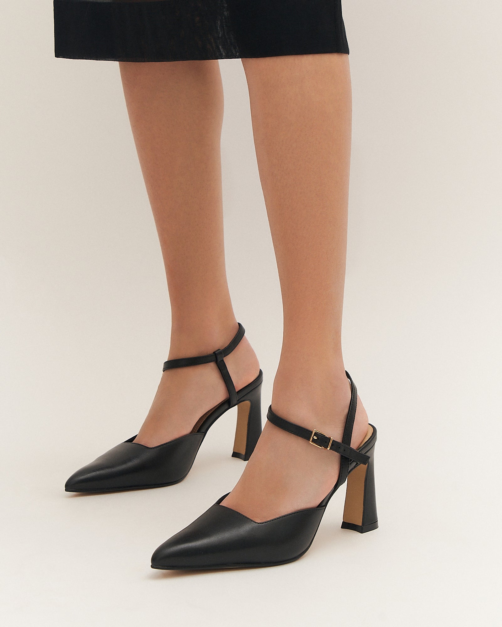 DAWN HIGH HEELS BLACK LEATHER image