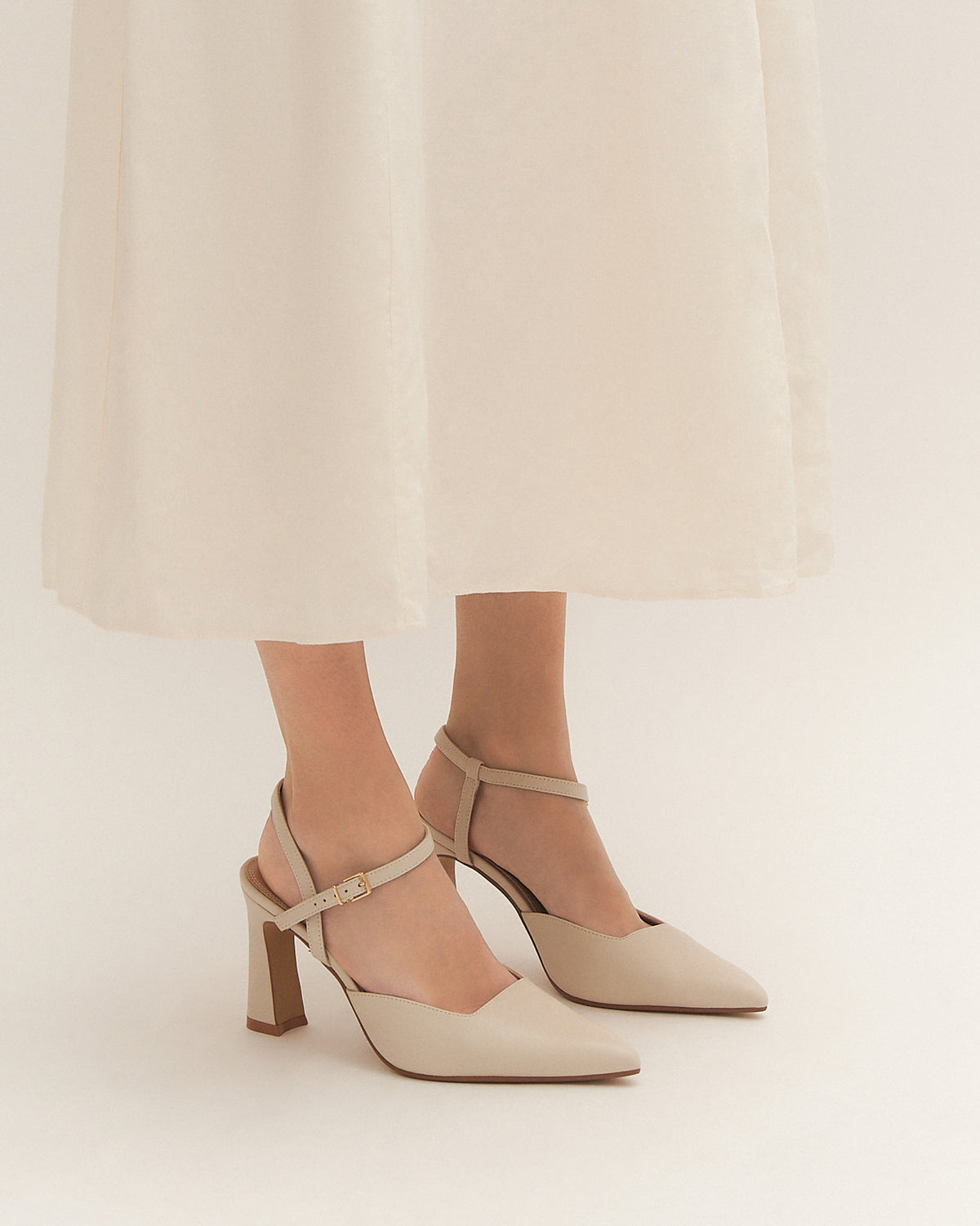 DAWN HIGH HEELS OFF WHITE LEATHER
