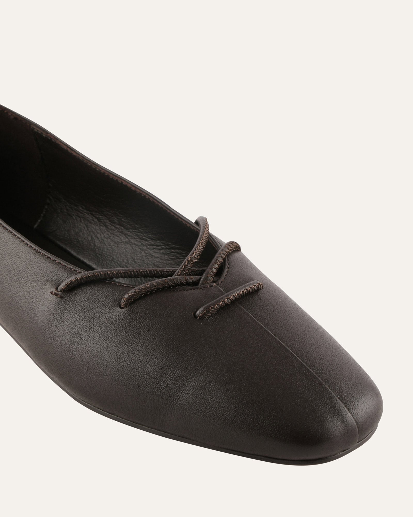 DIONE DRESS FLATS BITTER CHOC LEATHER image