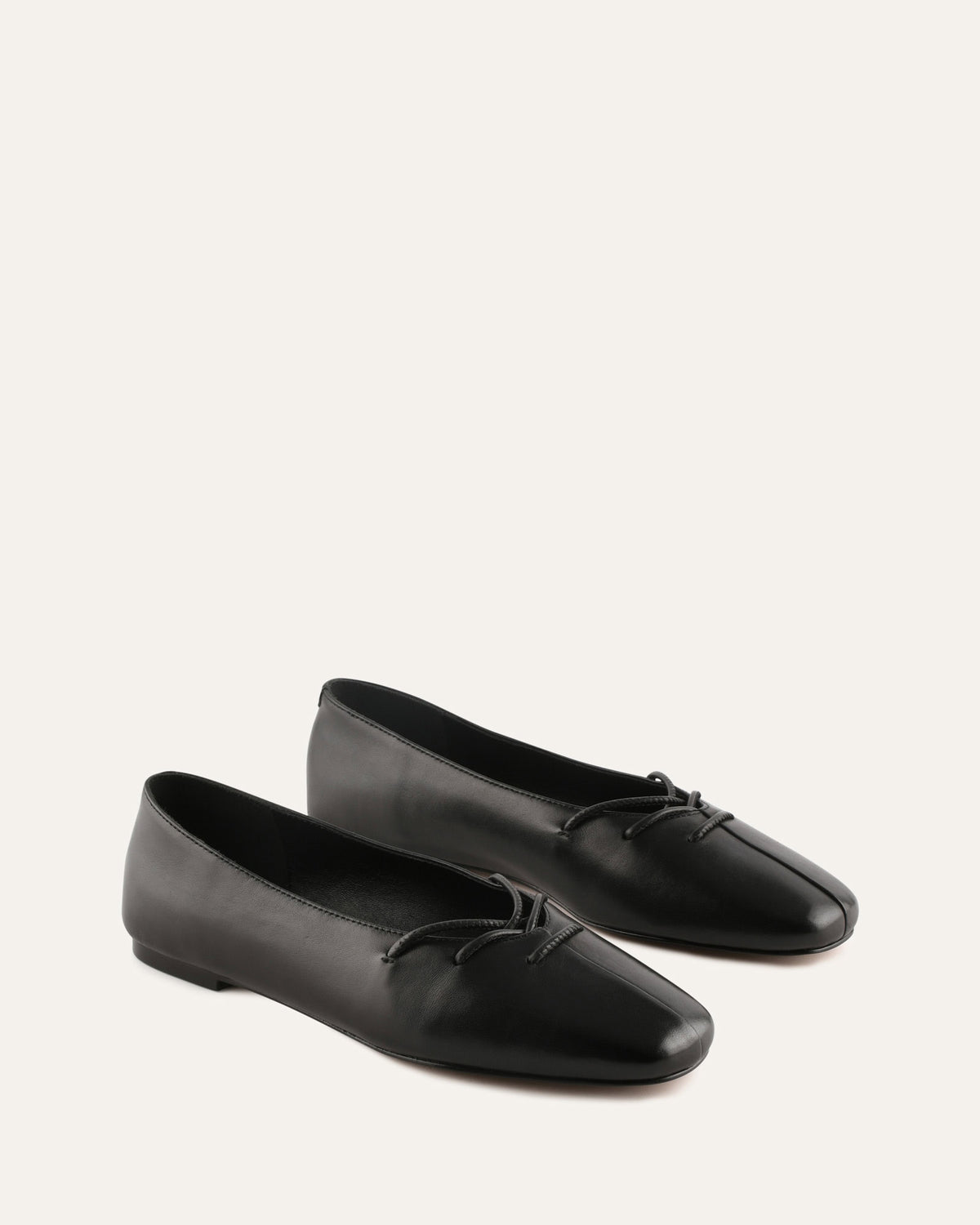 DIONE DRESS FLATS BLACK LEATHER