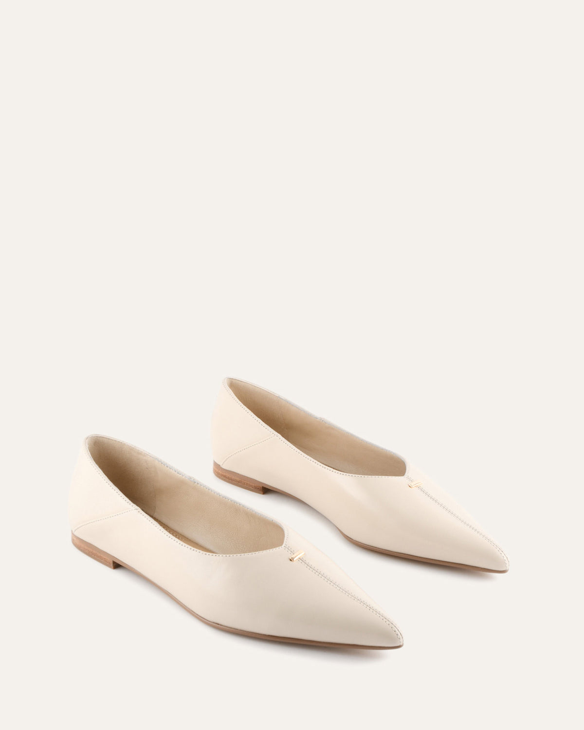 DIXON BALLET FLATS OFF WHITE LEATHER